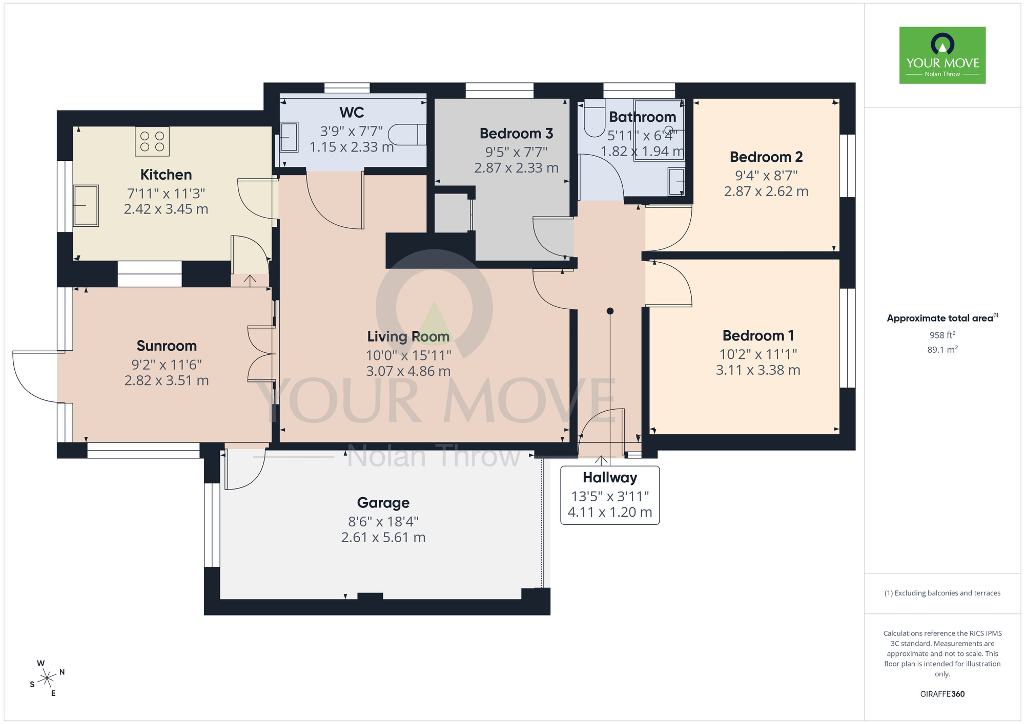 Floorplan of 3 bedroom Detached Bungalow for sale, Brackenhill Close, Links View, Northampton, NN2