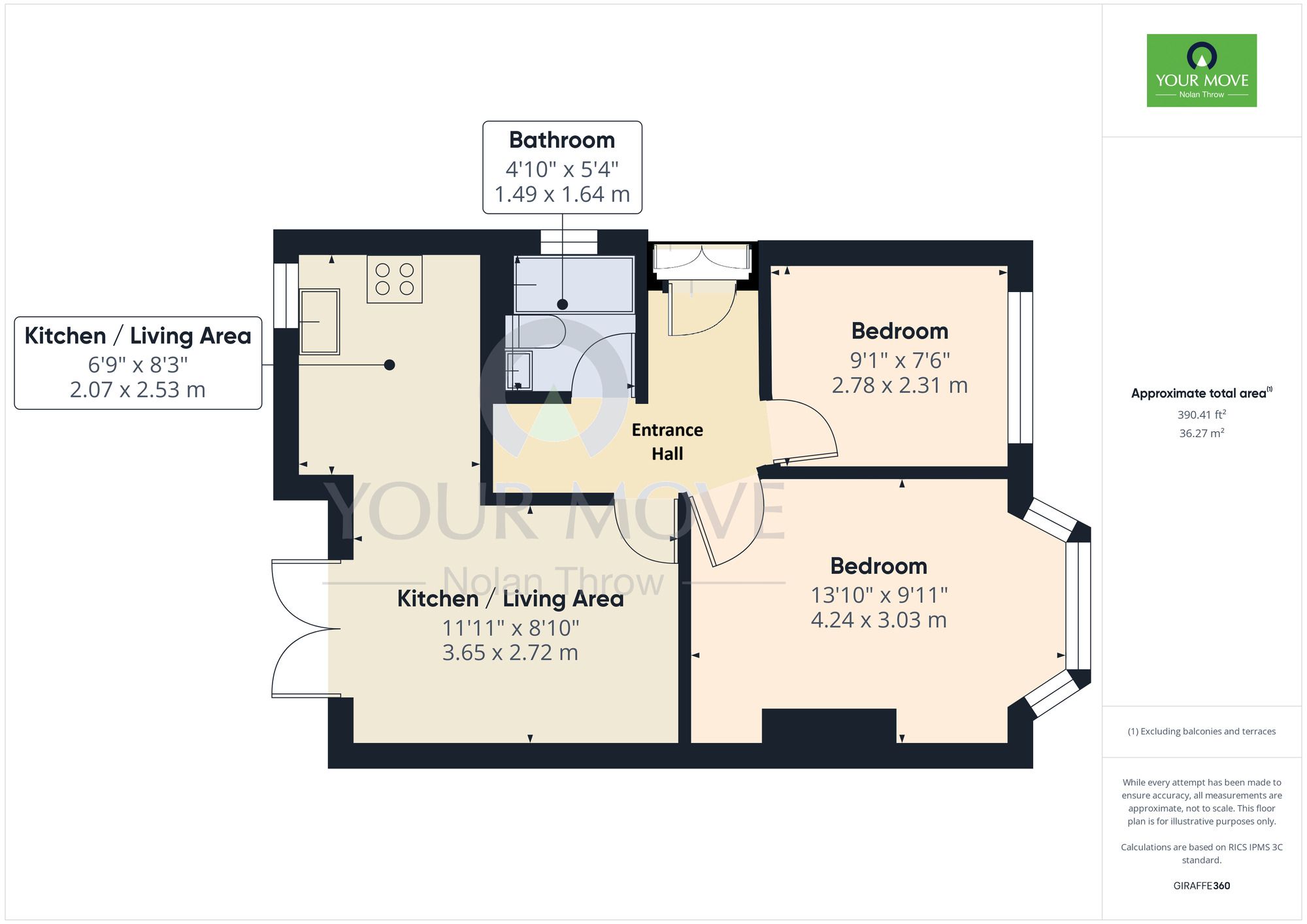 Floorplan of 2 bedroom Semi Detached Bungalow for sale, Nursery Lane, Kingsthorpe, Northampton, Northamptonshire, NN2