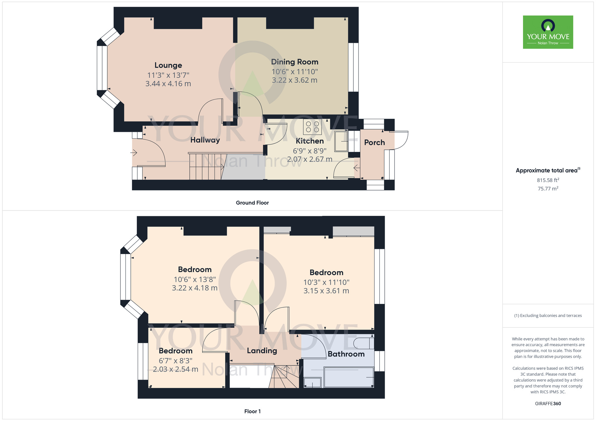 Floorplan of 3 bedroom End Terrace House for sale, St. Andrews Road, Semilong, Northampton, NN2