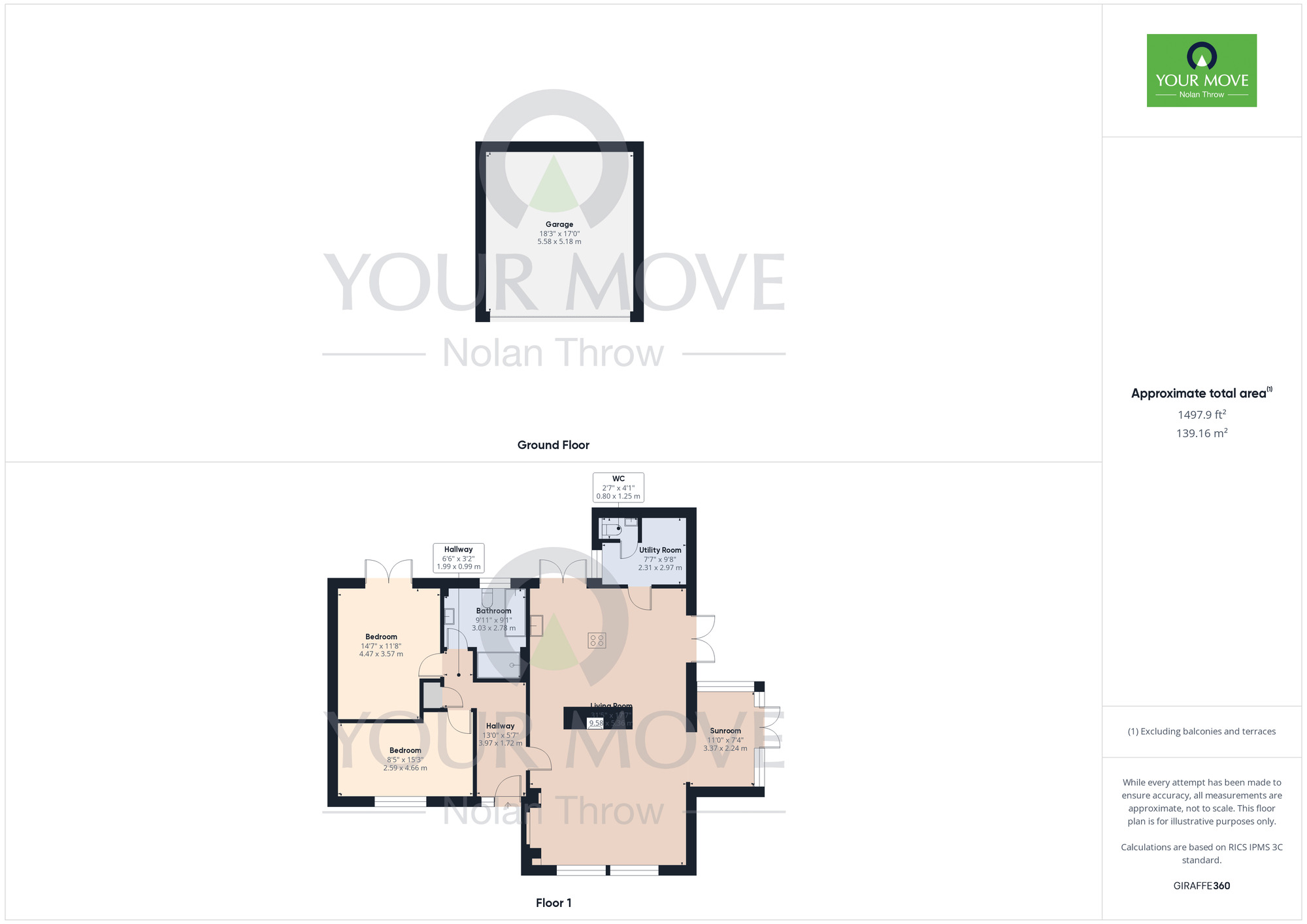 Floorplan of 2 bedroom Detached Bungalow for sale, Harborough Road, Maidwell, Northamptonshire, NN6