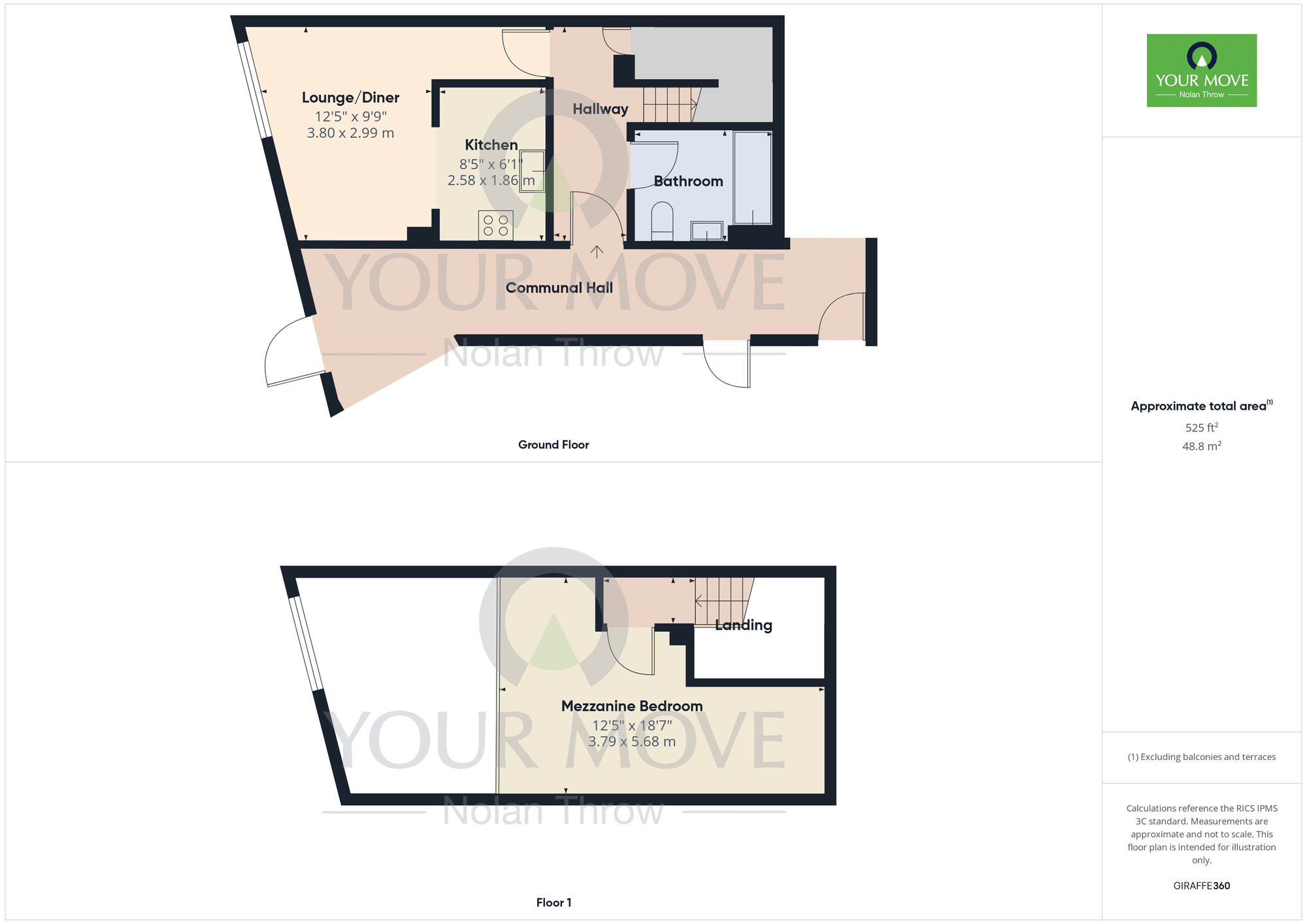 Floorplan of 1 bedroom  Flat for sale, Freehold Street, Kingsthorpe, Northamptonshire, NN2