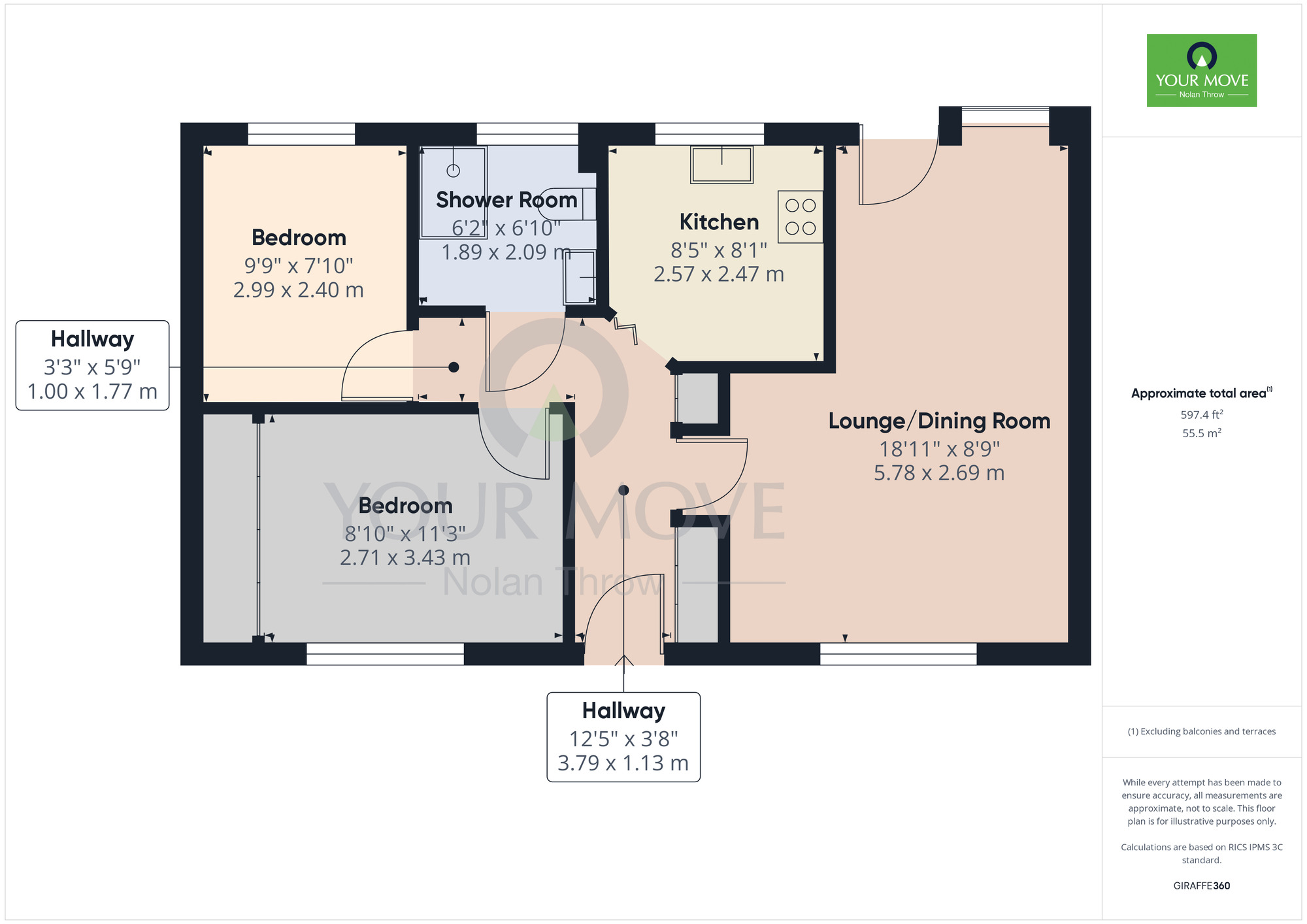 Floorplan of 2 bedroom Mid Terrace Bungalow for sale, Pond Farm Close, Duston, Northamptonshire, NN5