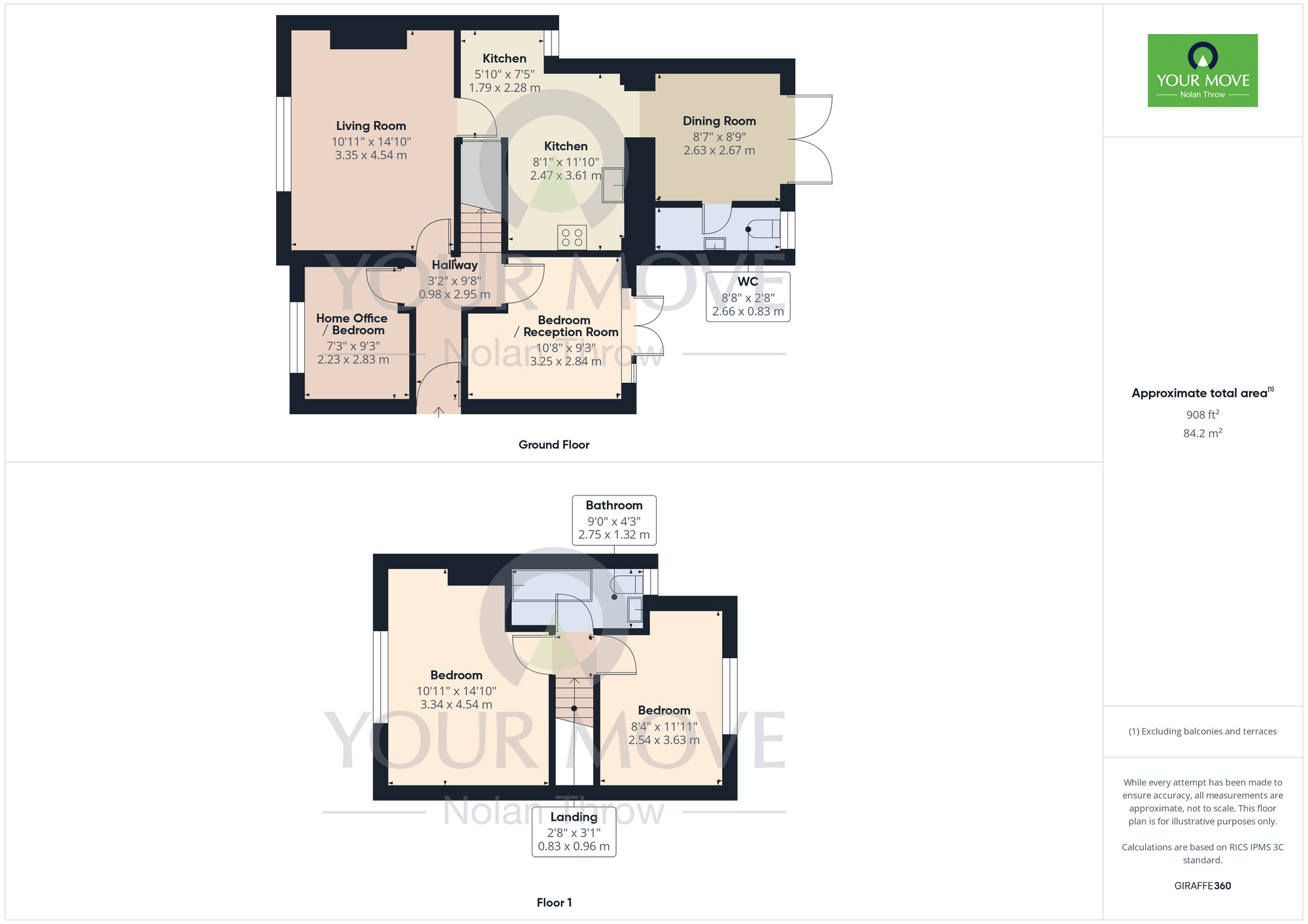 Floorplan of 3 bedroom End Terrace House for sale, Nursery Lane, Kingsthorpe, Northamptonshire, NN2