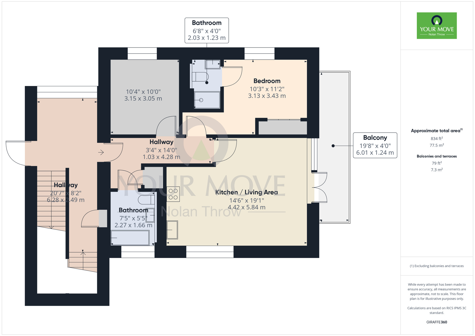 Floorplan of 2 bedroom  Flat for sale, South Meadow Road, St Crispins, Northampton, NN5