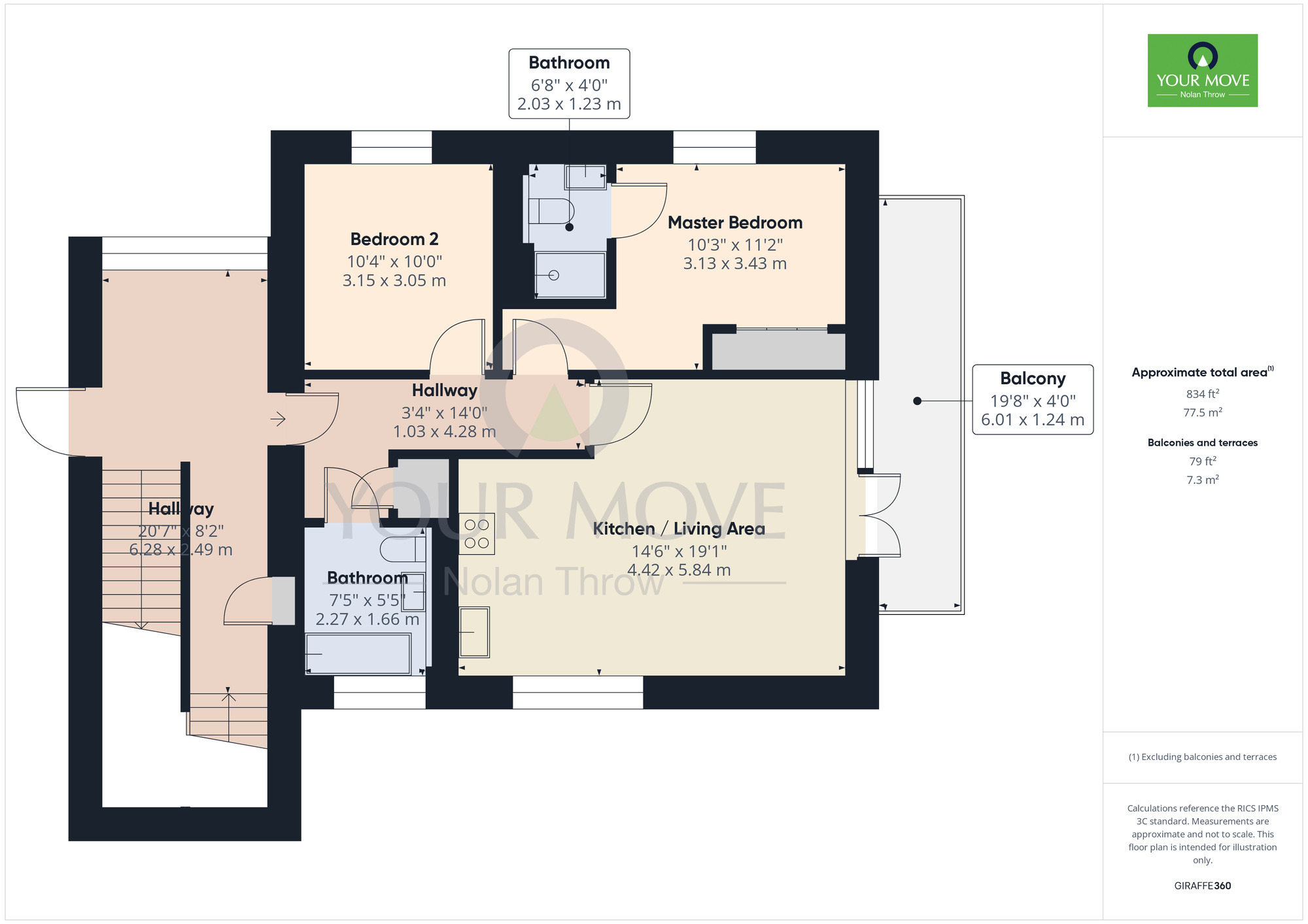 Floorplan of 2 bedroom  Flat for sale, South Meadow Road, St Crispins, Northampton, NN5