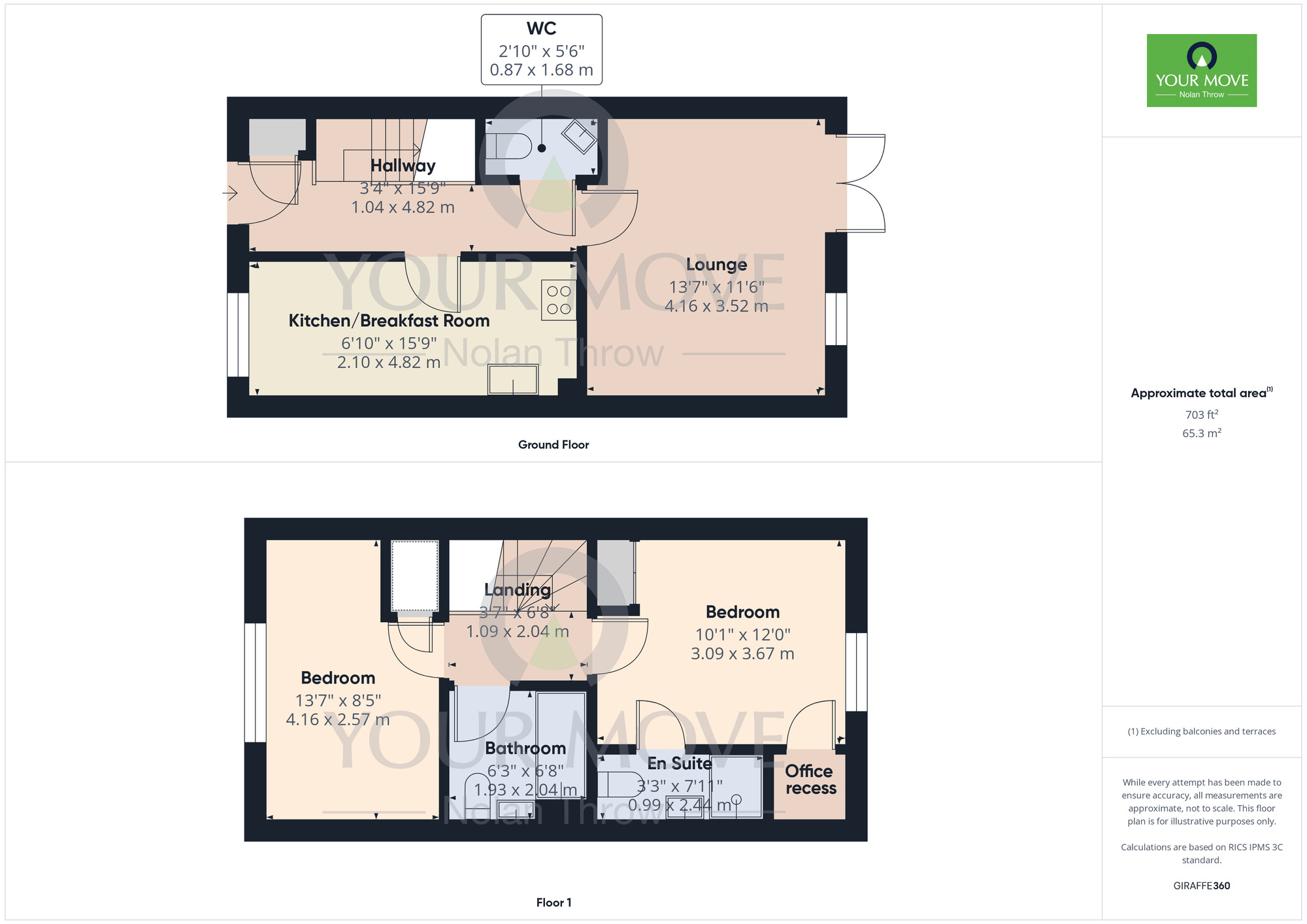 Floorplan of 2 bedroom Mid Terrace House for sale, Mount Grace Road, Monksmoor, Northamptonshire, NN11