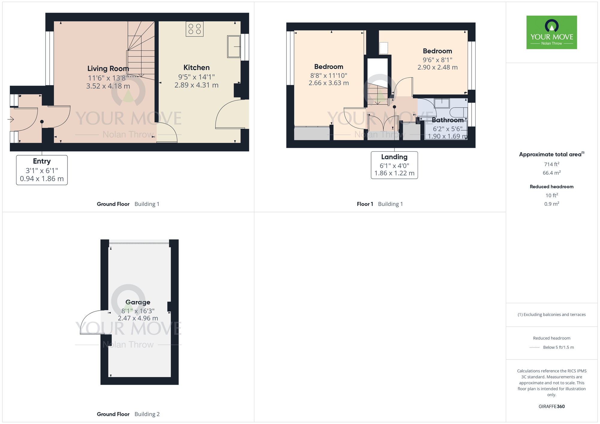 Floorplan of 2 bedroom Semi Detached House for sale, Grasscroft, Kingsthorpe, West Northamptonshire, NN2