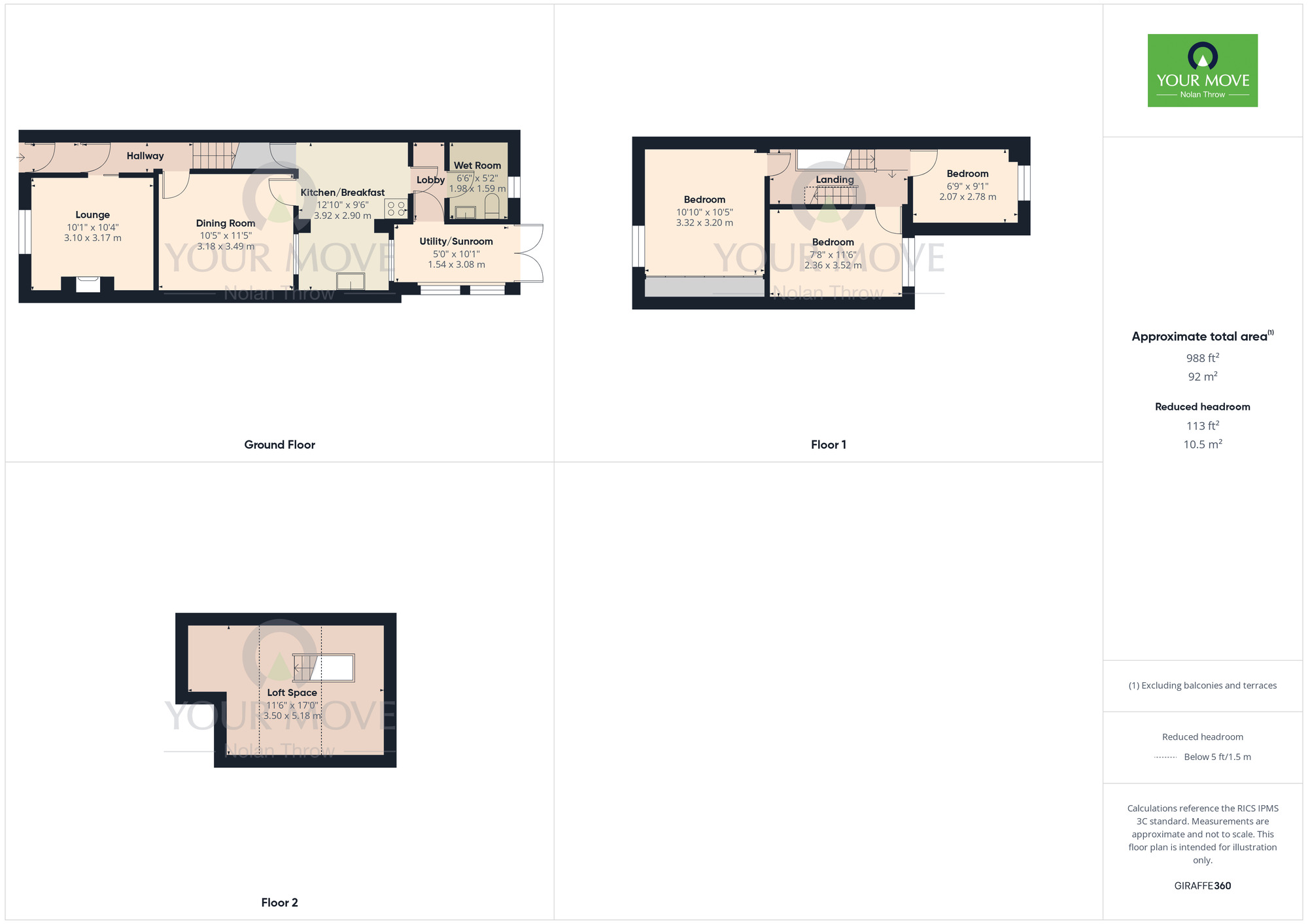 Floorplan of 3 bedroom Mid Terrace House for sale, Lower Hester Street, Semilong, Northampton, NN2