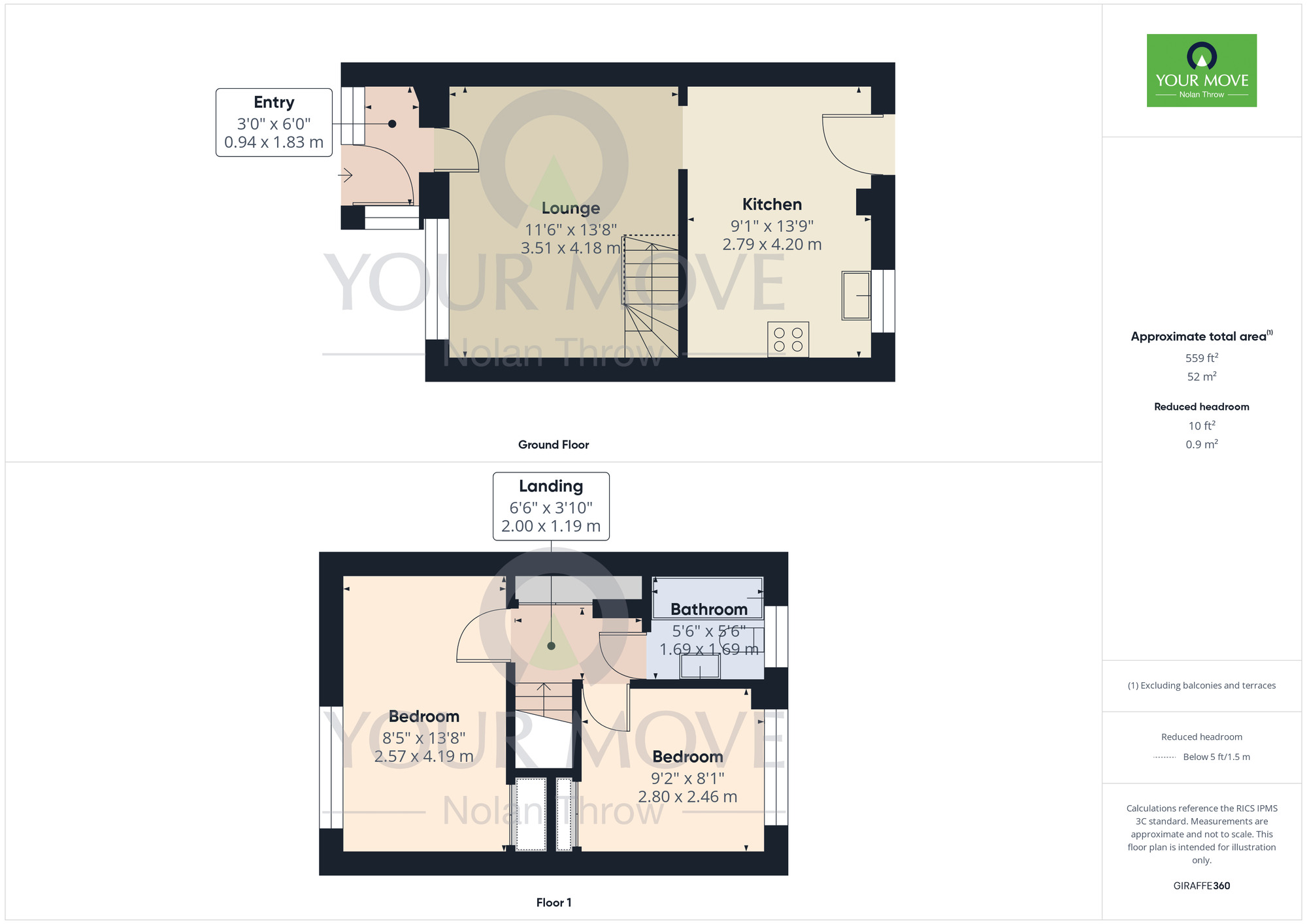 Floorplan of 2 bedroom End Terrace House to rent, Grasscroft, Northampton, Northamptonshire, NN2