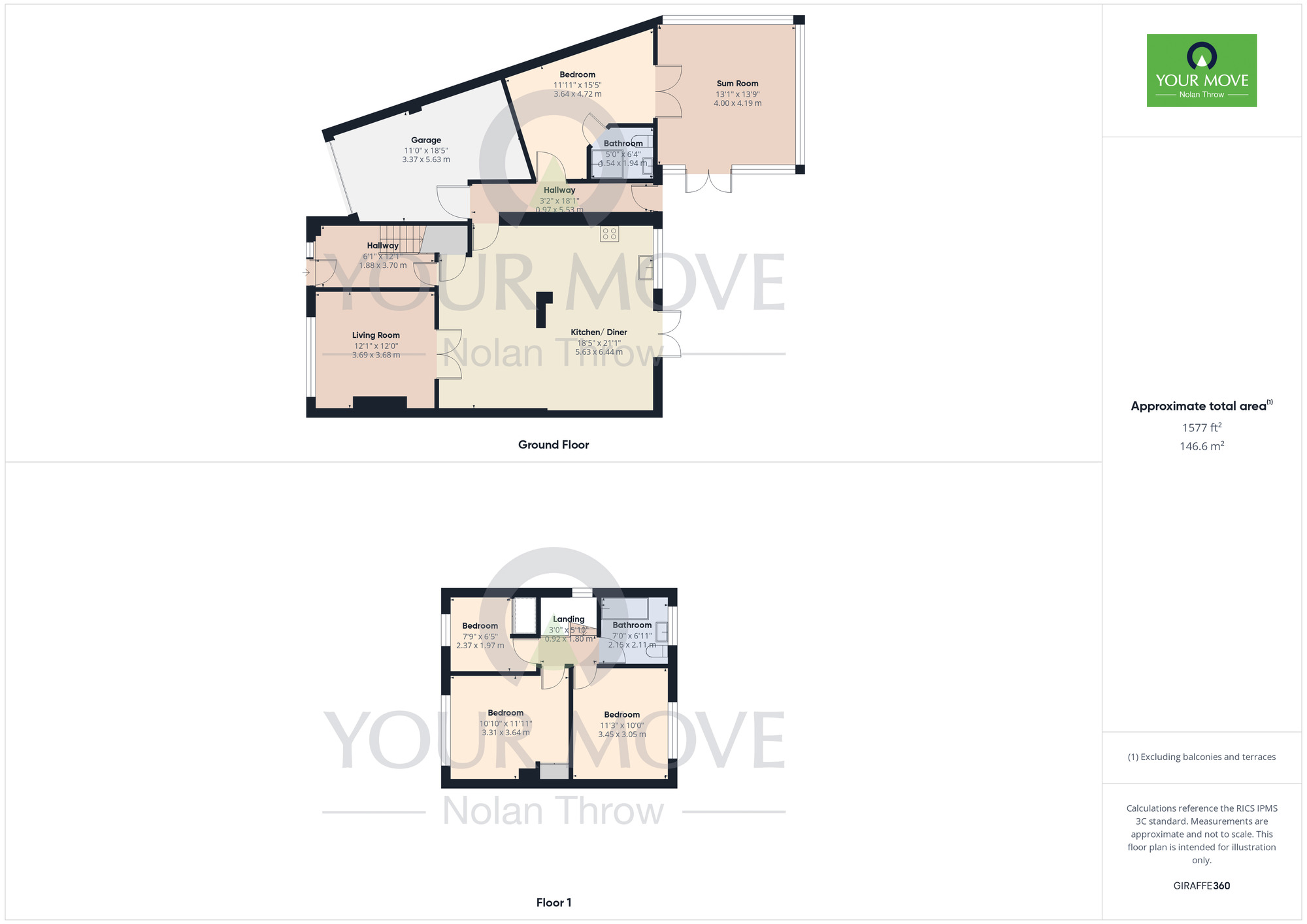 Floorplan of 4 bedroom Semi Detached House for sale, Knightscliffe Way, Duston, Northamptonshire, NN5