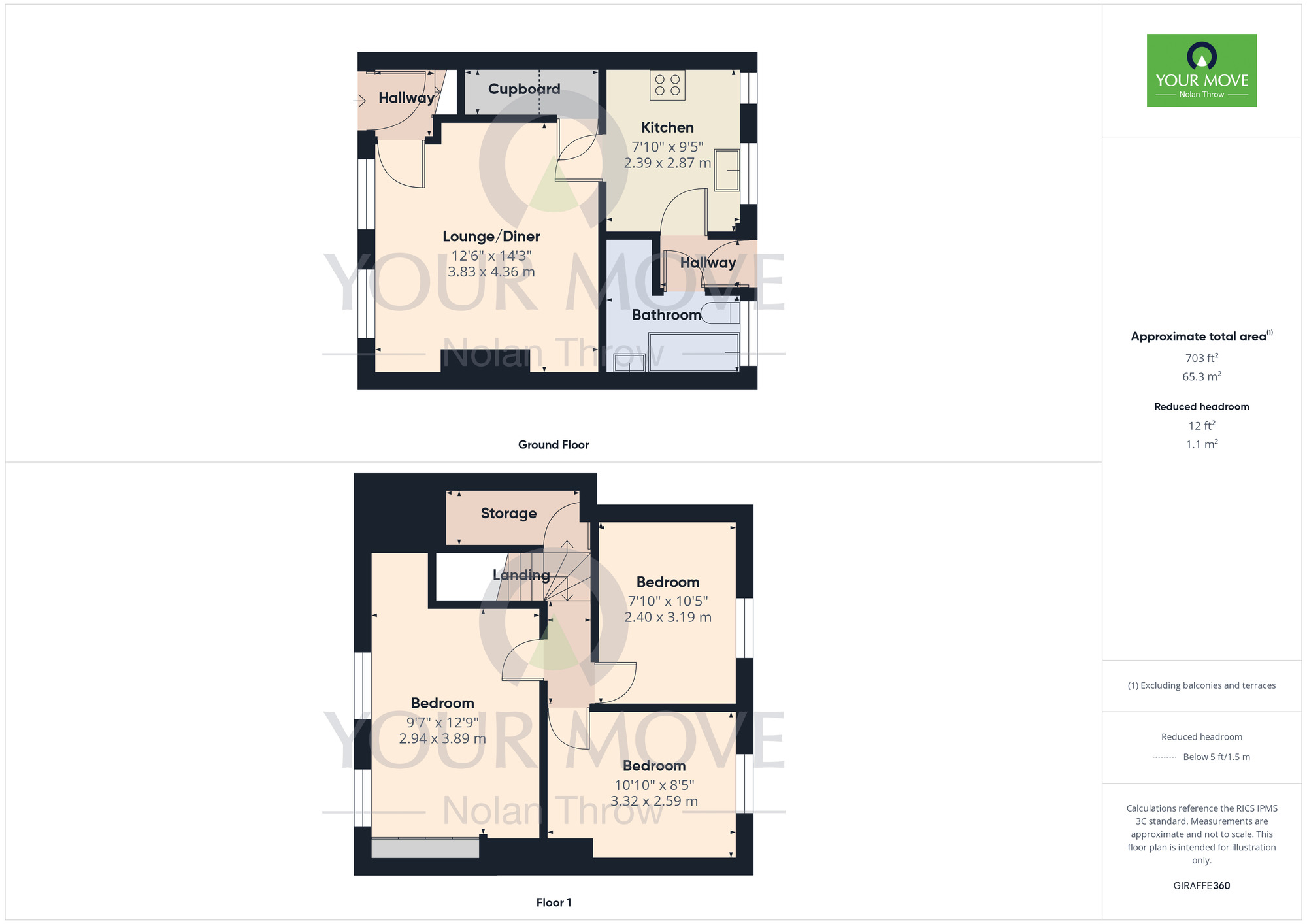 Floorplan of 3 bedroom Mid Terrace House to rent, Hazeldene Road, Links View, Northampton, NN2