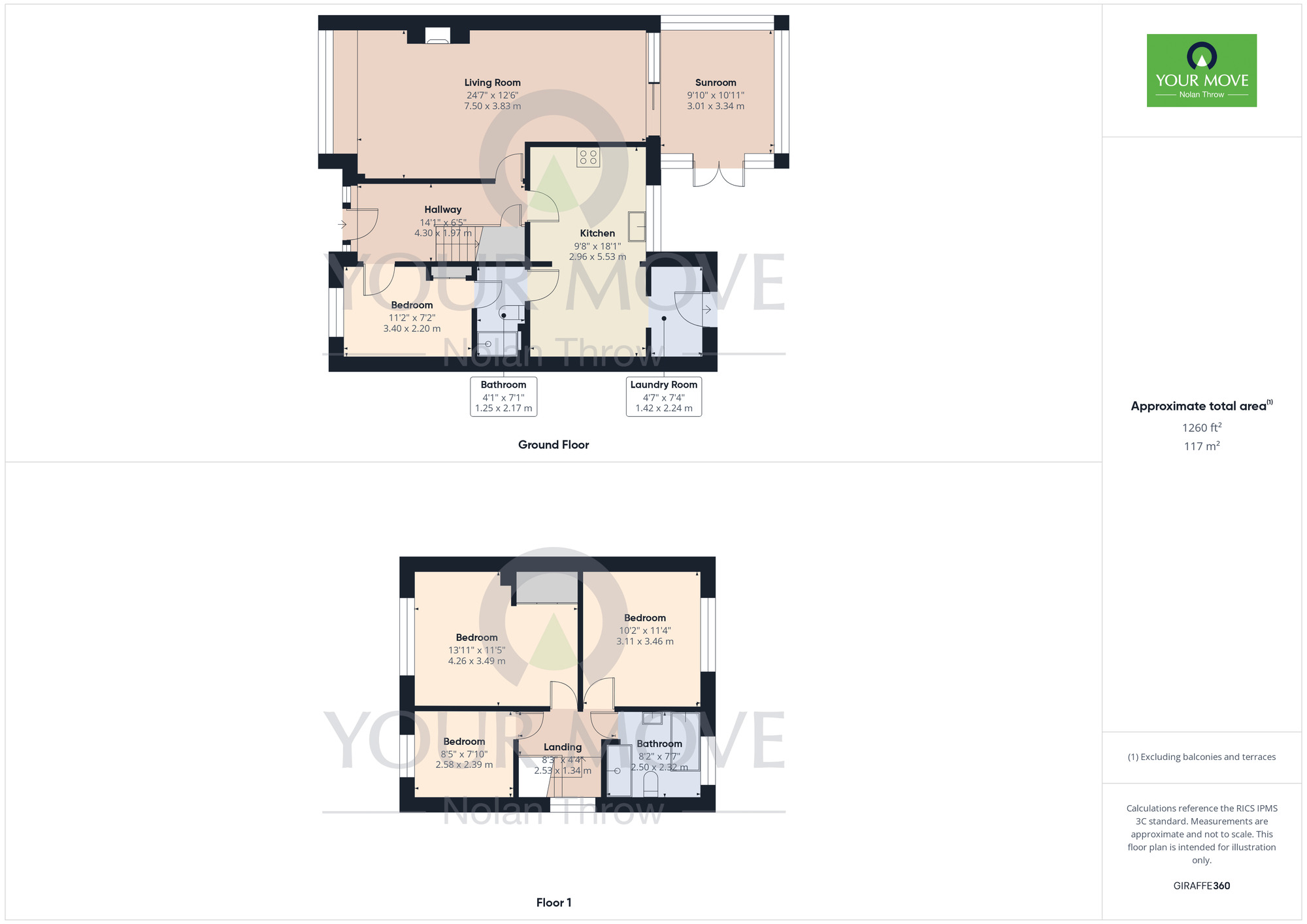 Floorplan of 4 bedroom Semi Detached House for sale, Greenview Drive, Links View, Northamptonshire, NN2