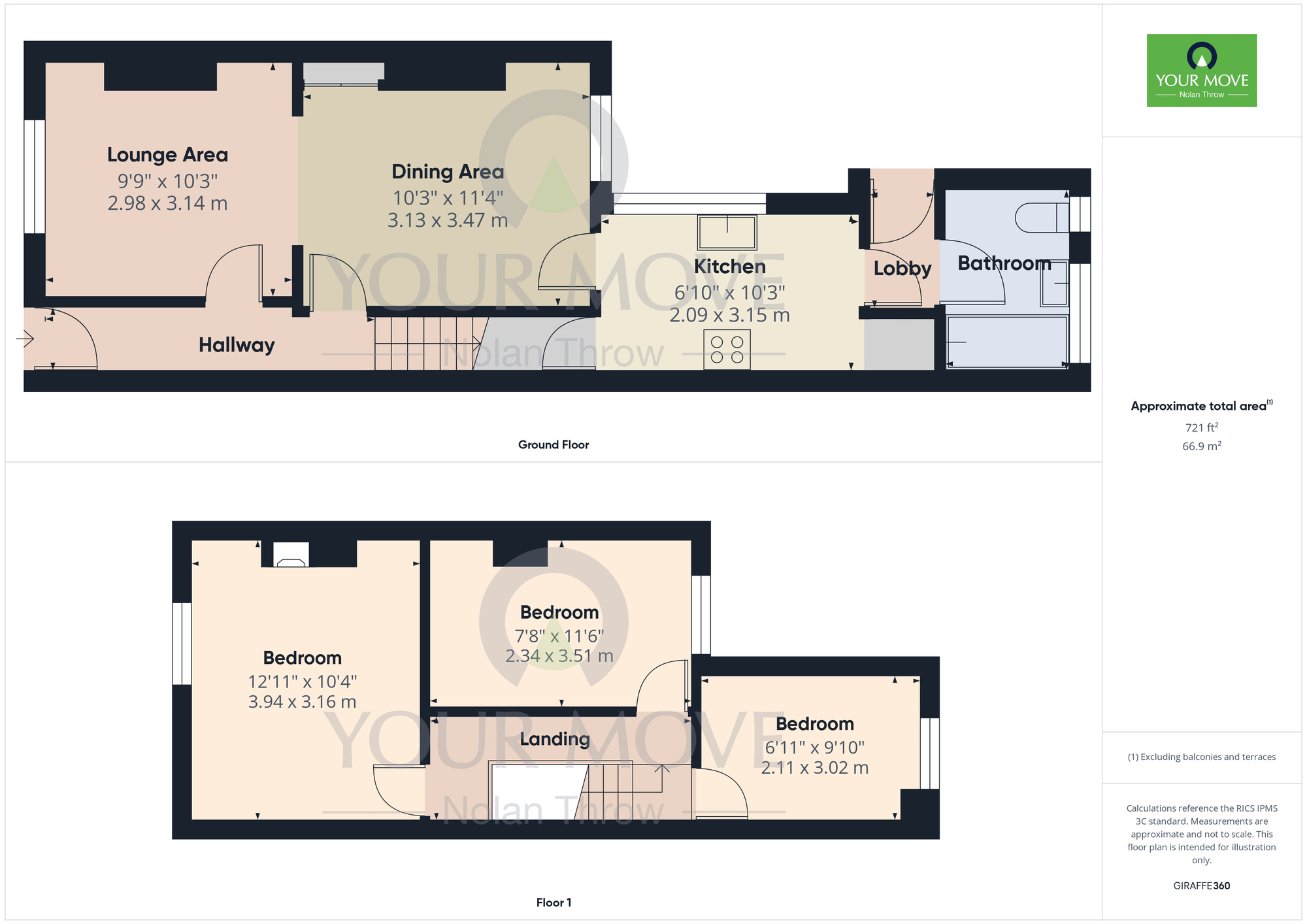 Floorplan of 3 bedroom Mid Terrace House for sale, Stanley Street, Semilong, Northampton, NN2