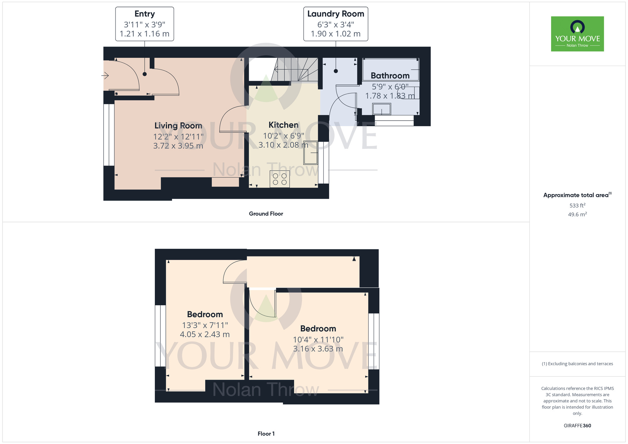 Floorplan of 2 bedroom Mid Terrace House for sale, Naseby Street, Semilong, Northampton, NN2
