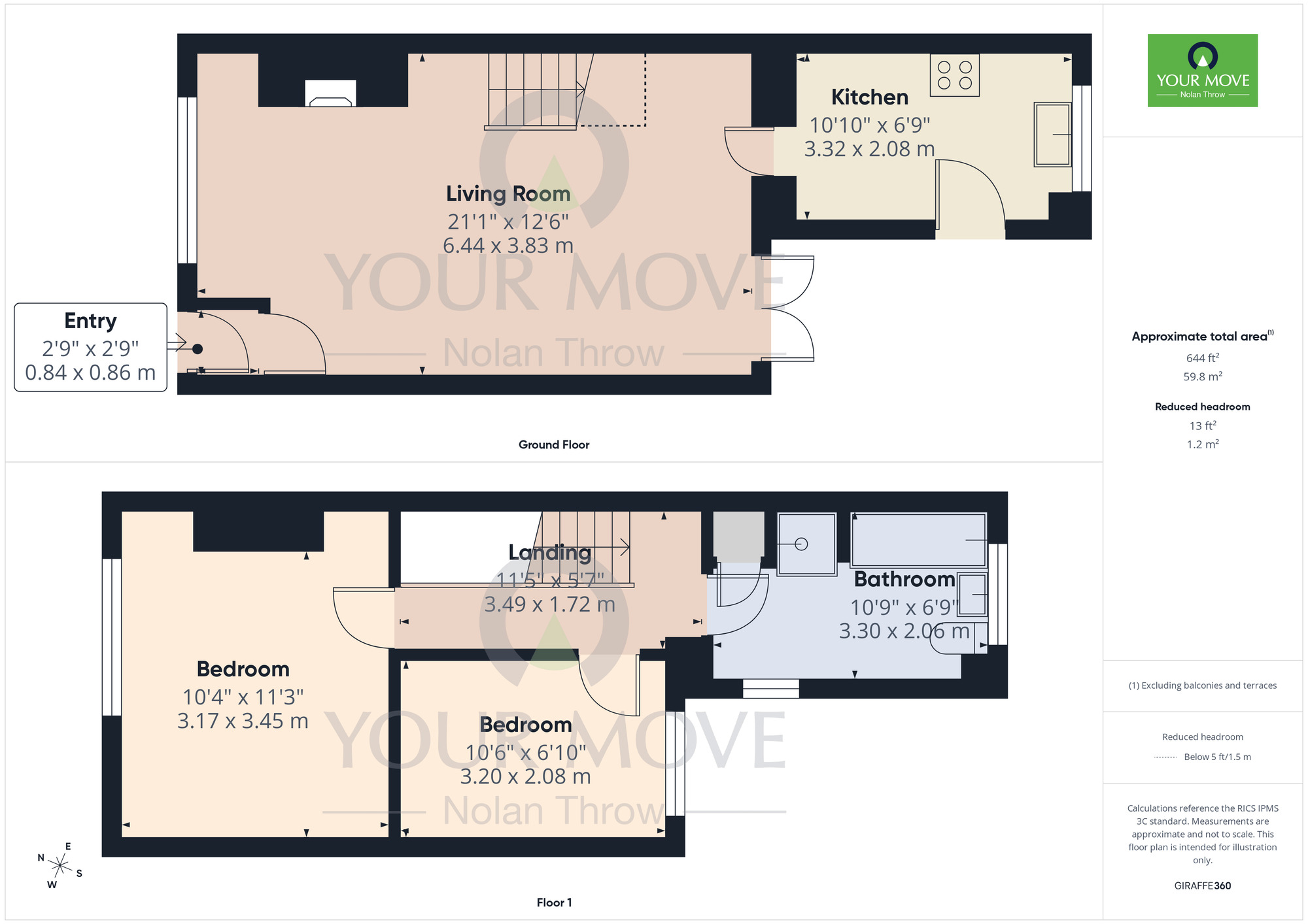 Floorplan of 2 bedroom Mid Terrace House for sale, Manor Road, Kingsthorpe Village, Kingsthorpe, Northampton, NN2