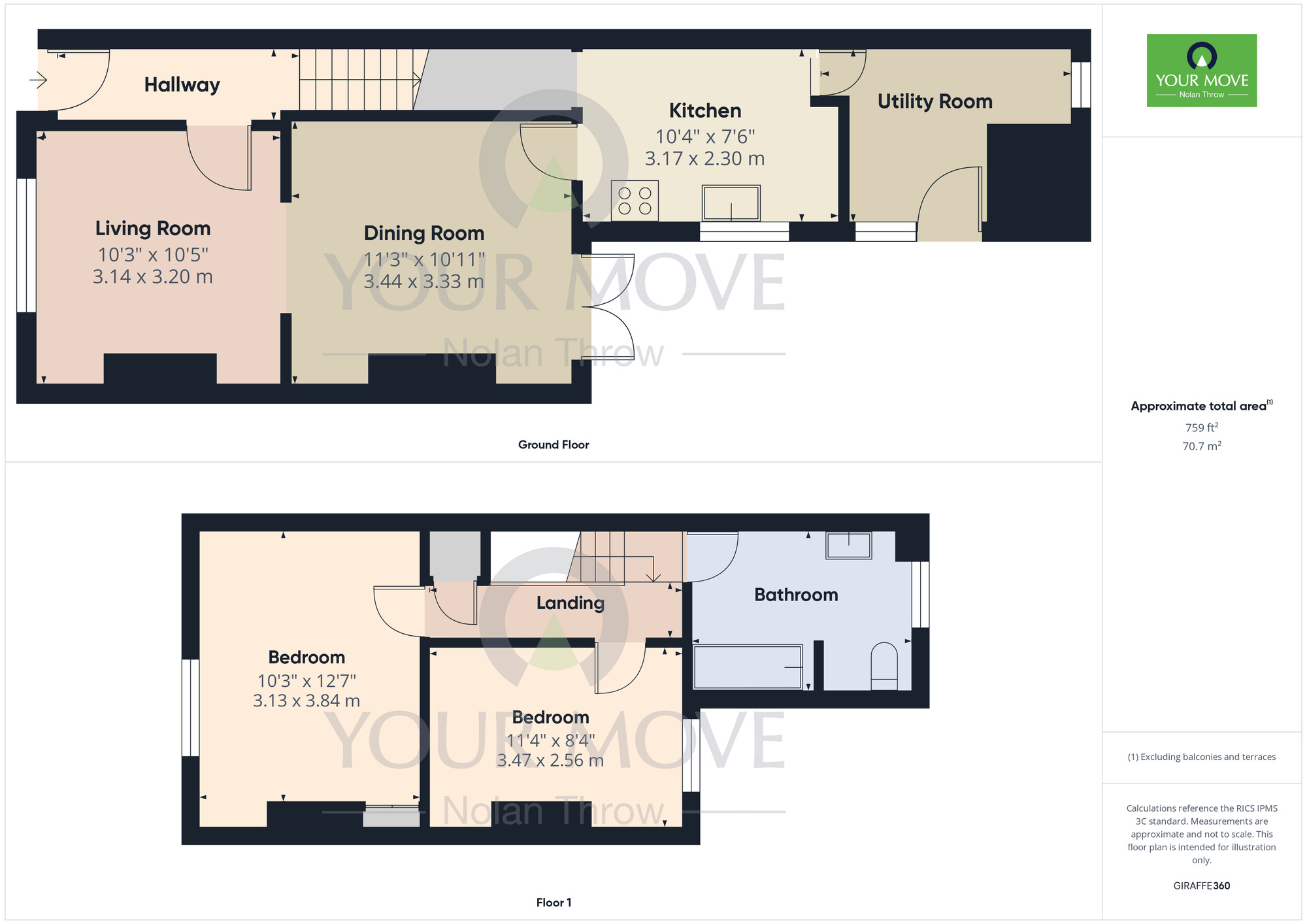 Floorplan of 2 bedroom Mid Terrace House for sale, Margaret Street, The Mounts, Northampton, NN1