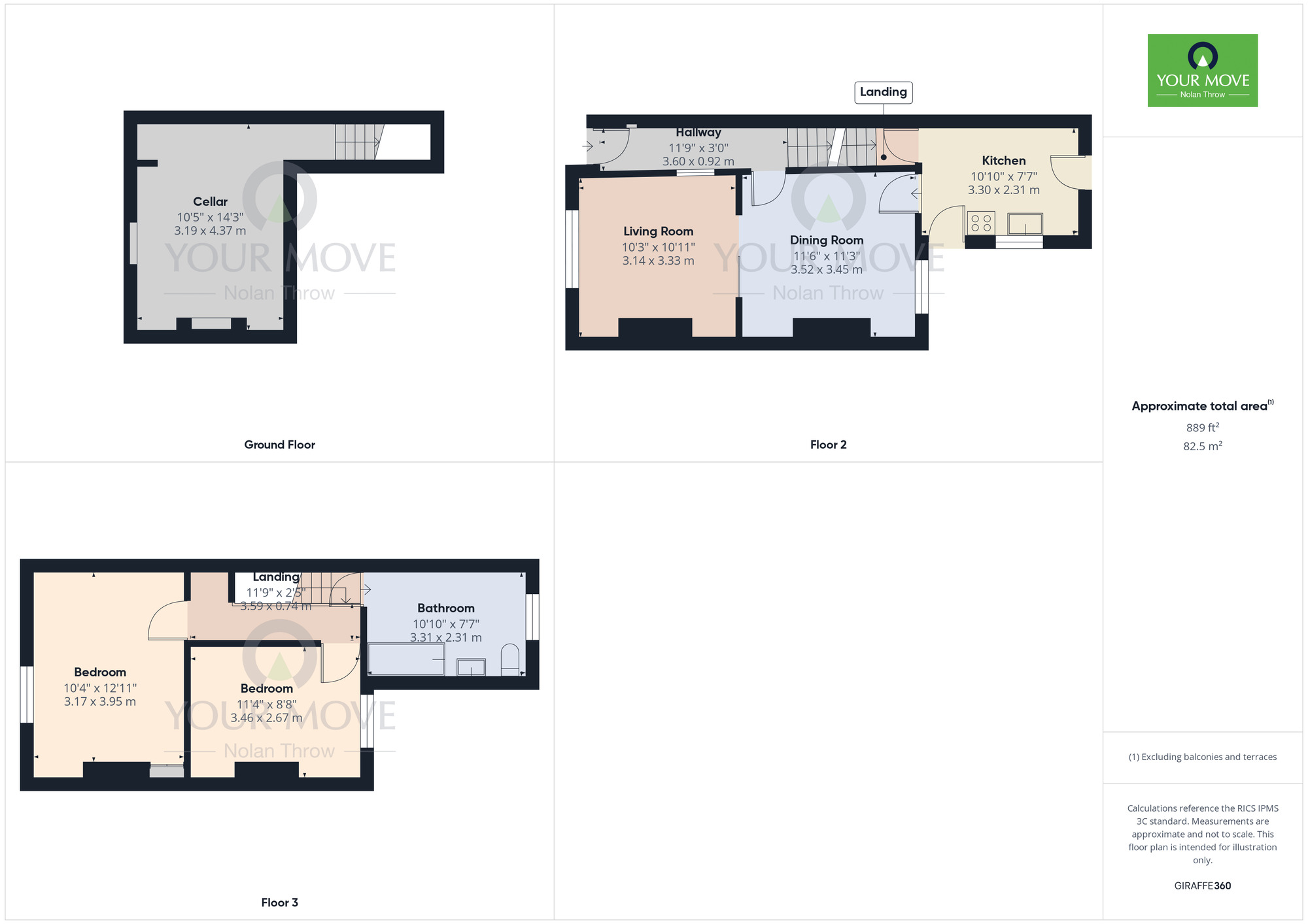 Floorplan of 2 bedroom Mid Terrace House for sale, Allen Road, Northampton, NN1