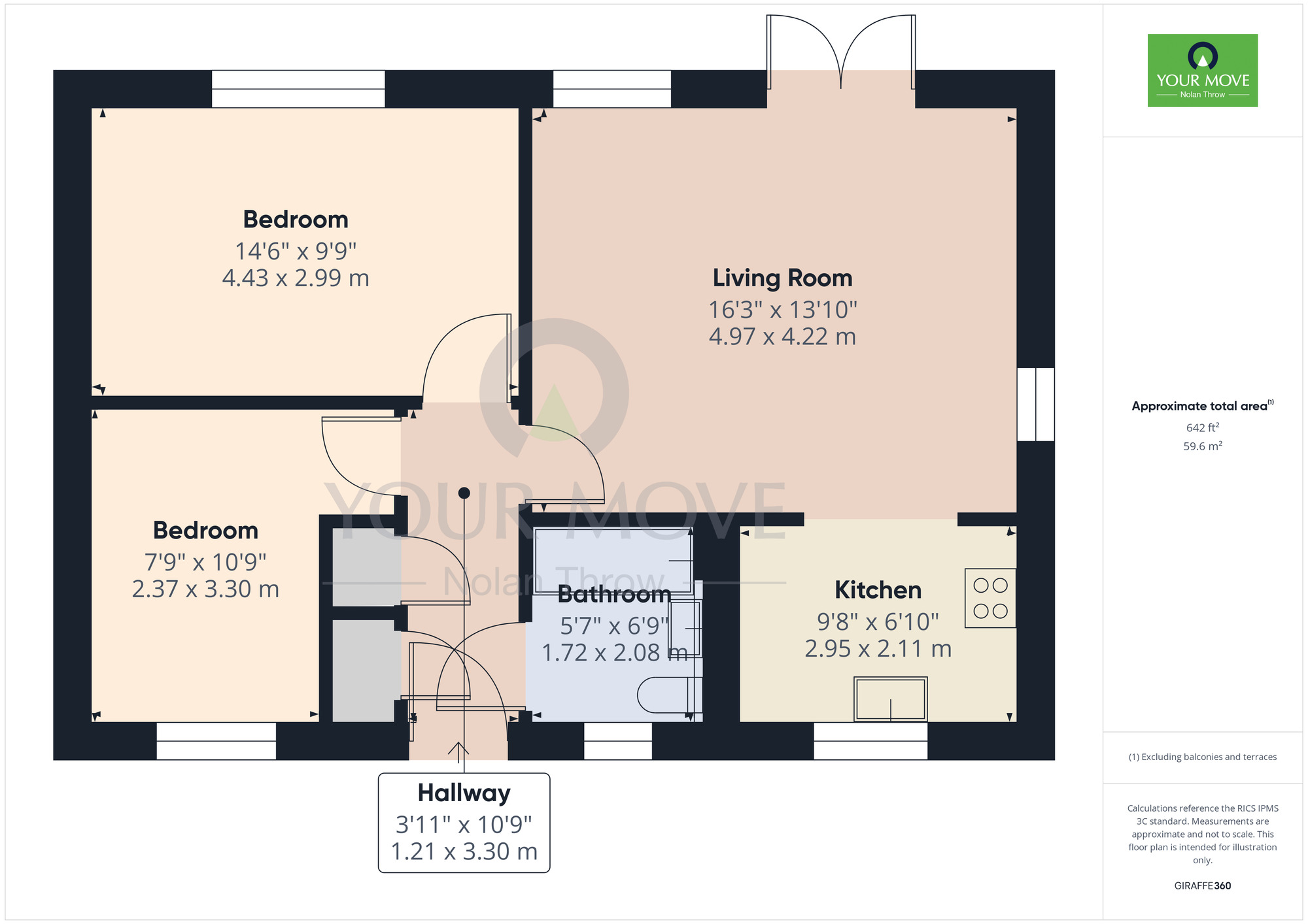 Floorplan of 2 bedroom End Terrace Bungalow for sale, Alibone Close, Moulton, Northamptonshire, NN3