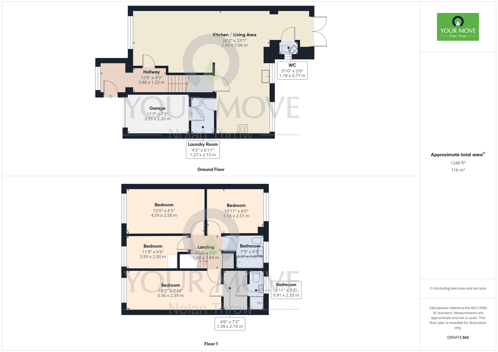 Floorplan of 4 bedroom Detached House for sale, Reynard Way, Northampton, Northamptonshire, NN2