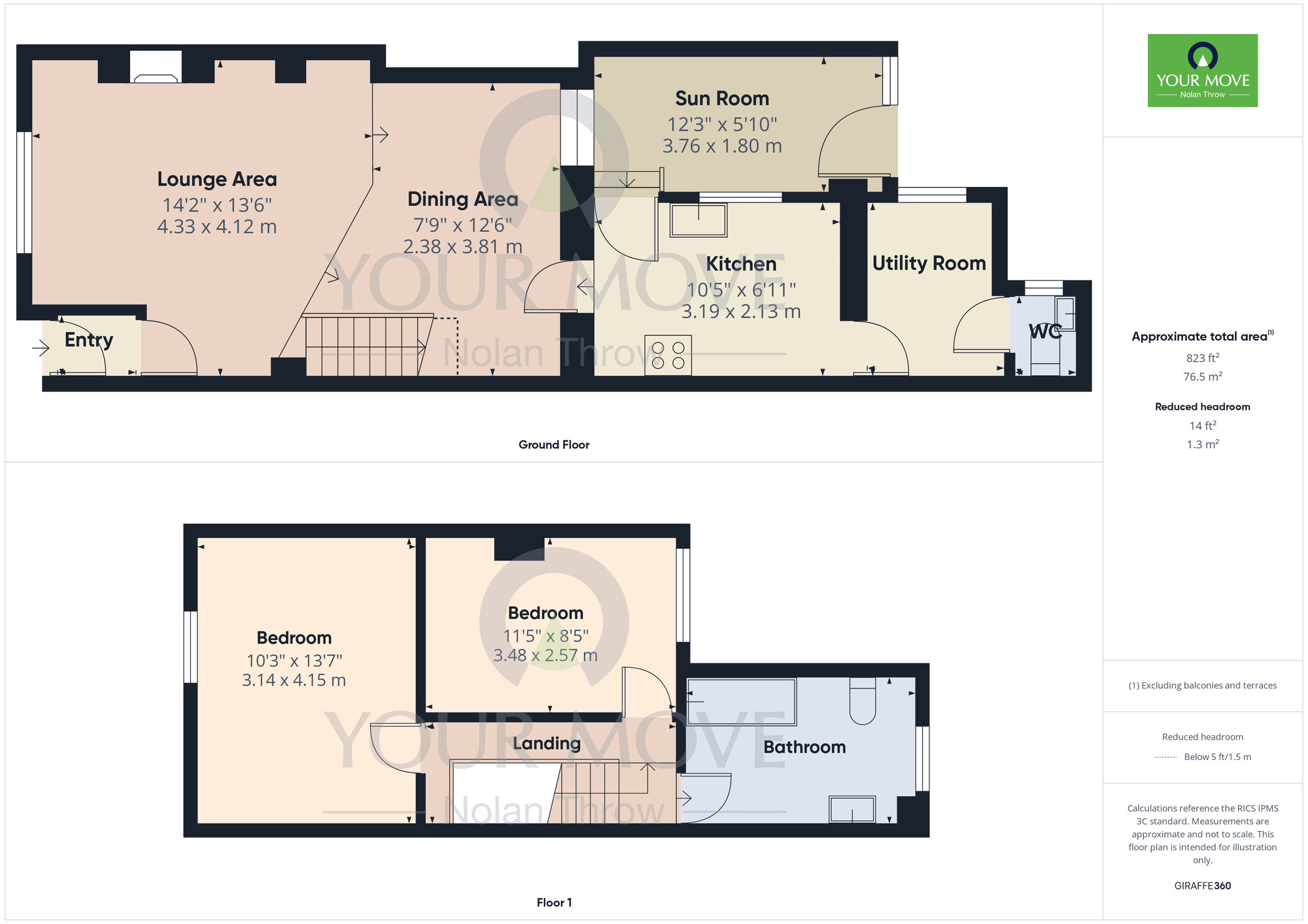 Floorplan of 2 bedroom Mid Terrace House for sale, Cranstoun Street, The Mounts, Northampton, NN1