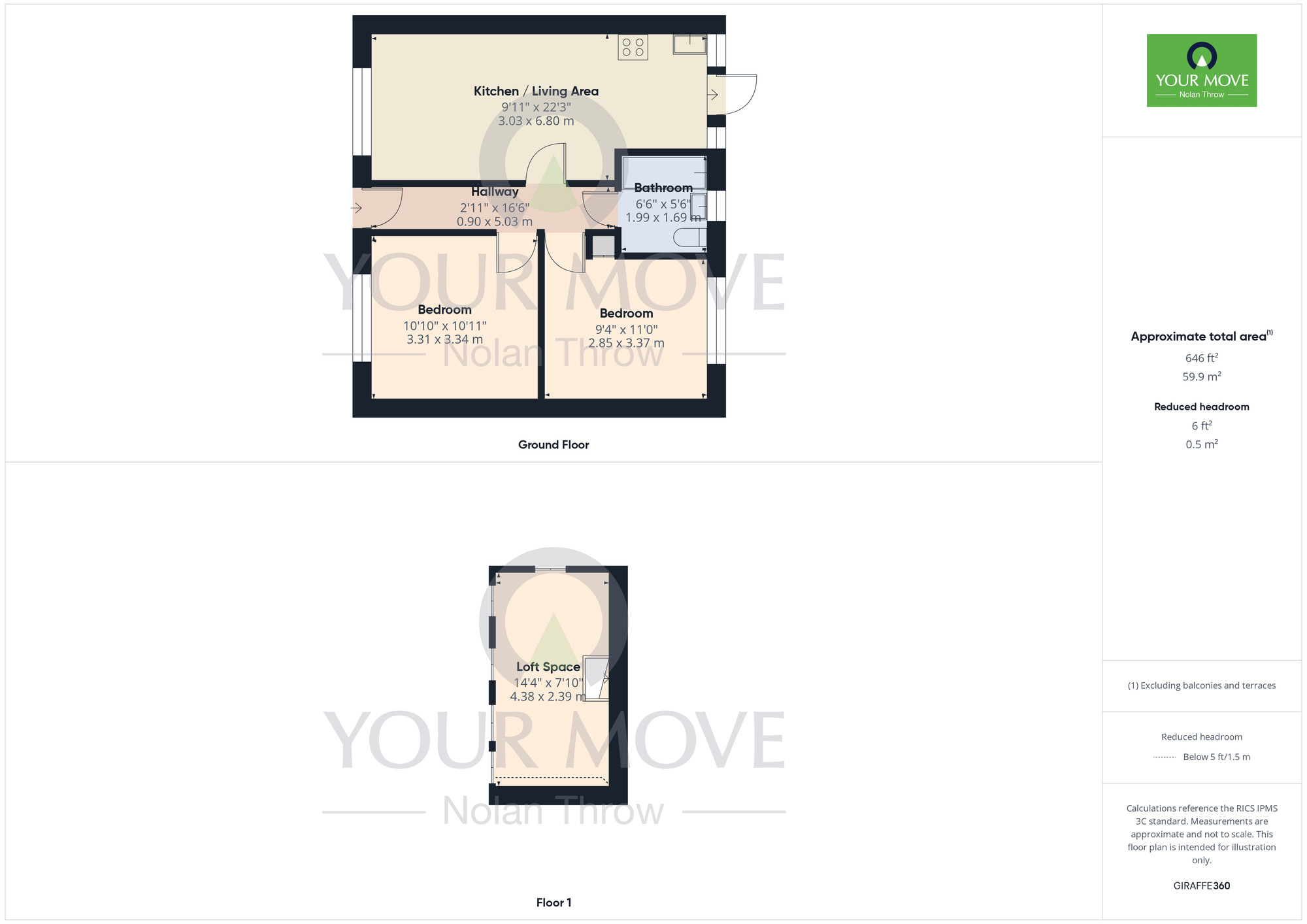 Floorplan of 2 bedroom Semi Detached Bungalow for sale, The Avenue, Welford Road, Kingsthorpe, Northamptonshire, NN2