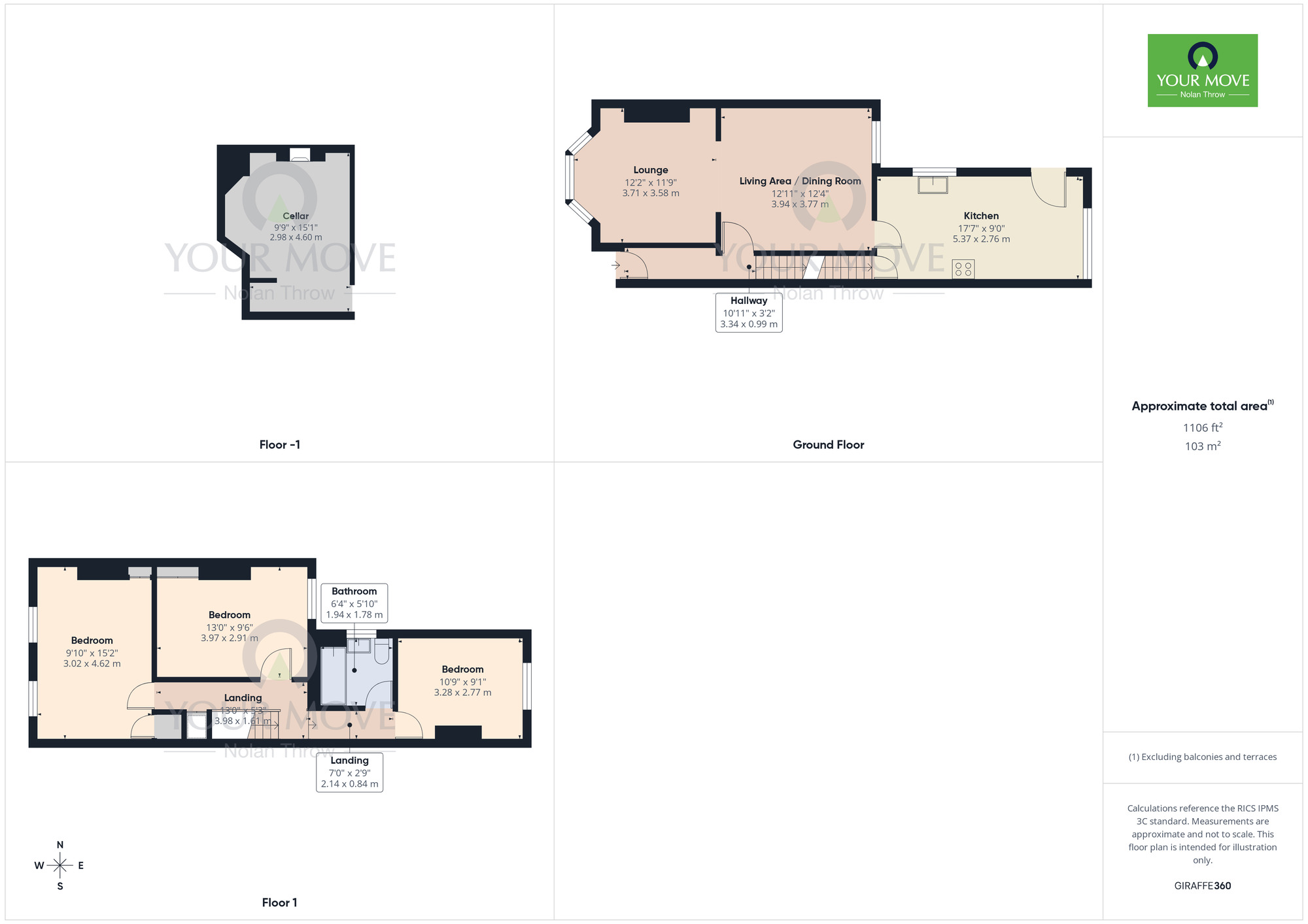 Floorplan of 3 bedroom Mid Terrace House for sale, Edinburgh Road, Queen's Park, Kingsthorpe, Northampton, NN2