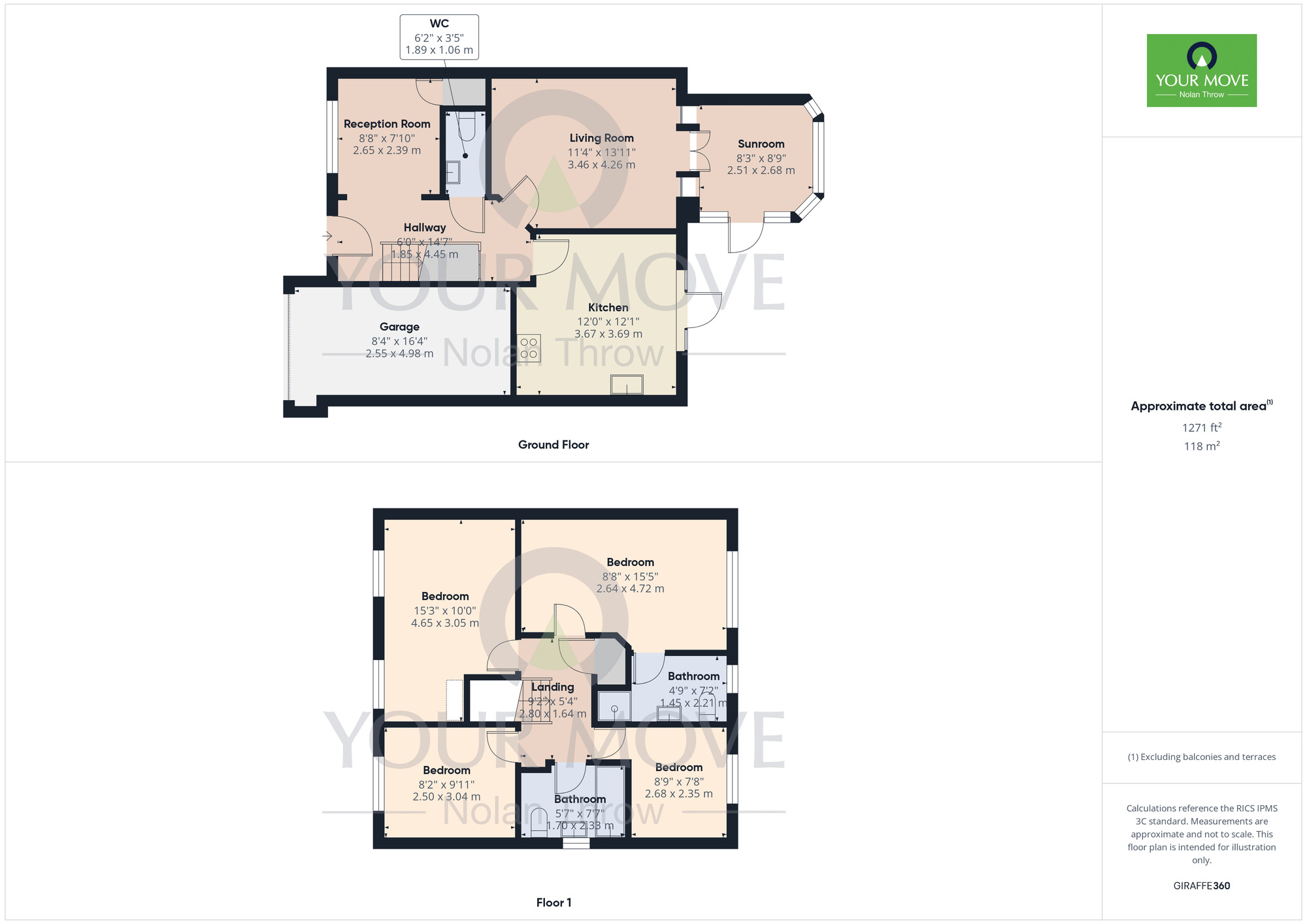 Floorplan of 4 bedroom Detached House for sale, Auckland Close, Kingsthorpe, Northampton, NN2
