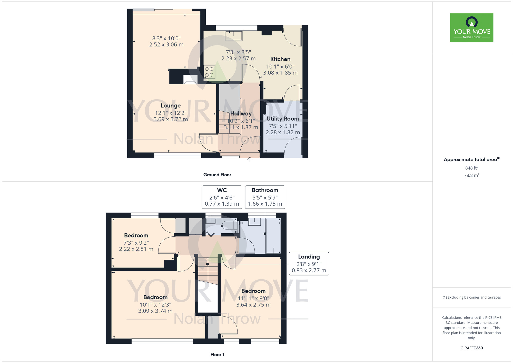 Floorplan of 3 bedroom End Terrace House for sale, Avon Drive, Kings Heath, Northamptonshire, NN5