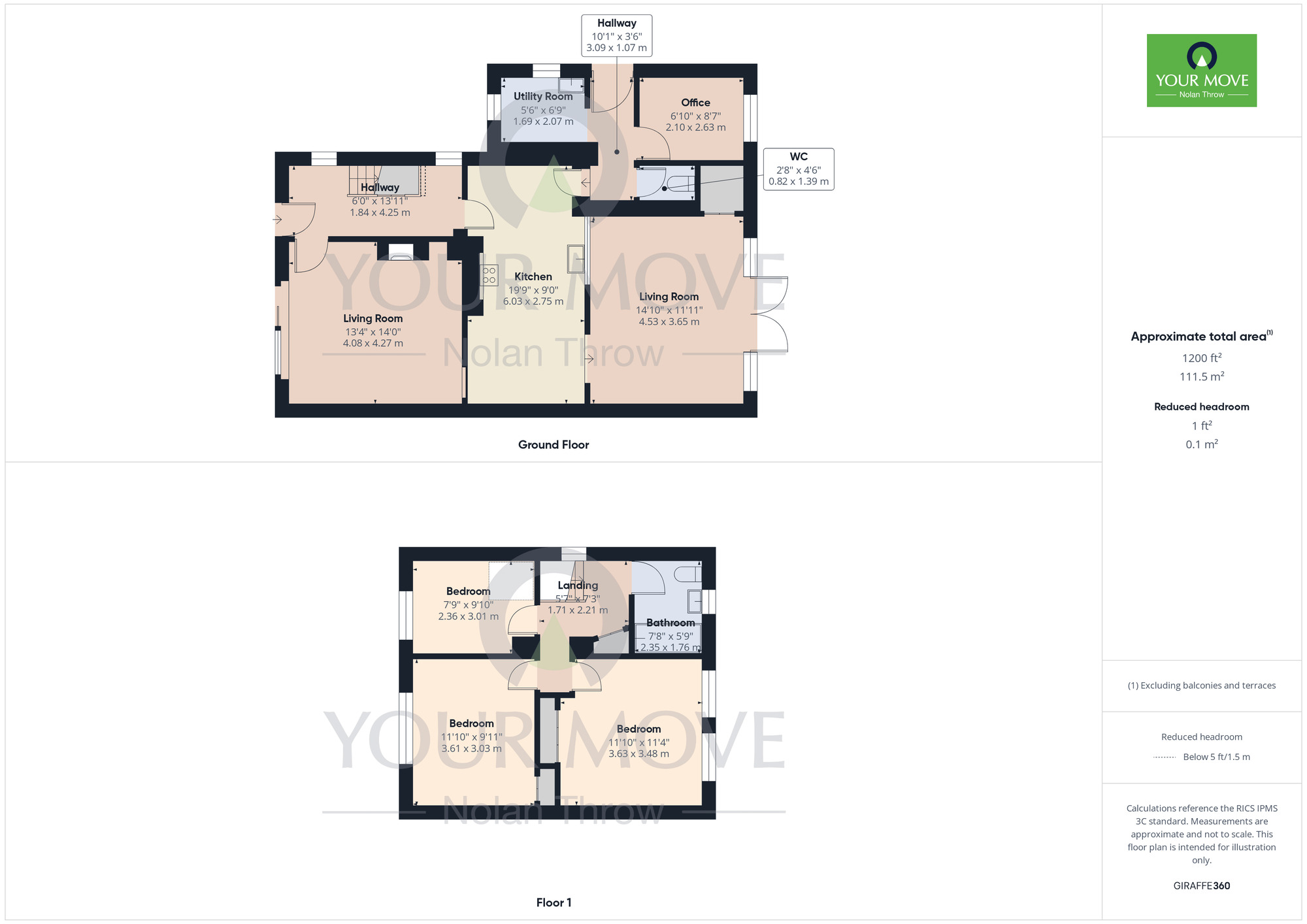 Floorplan of 3 bedroom End Terrace House for sale, Manor Walk, Hanging Houghton, Northamptonshire, NN6