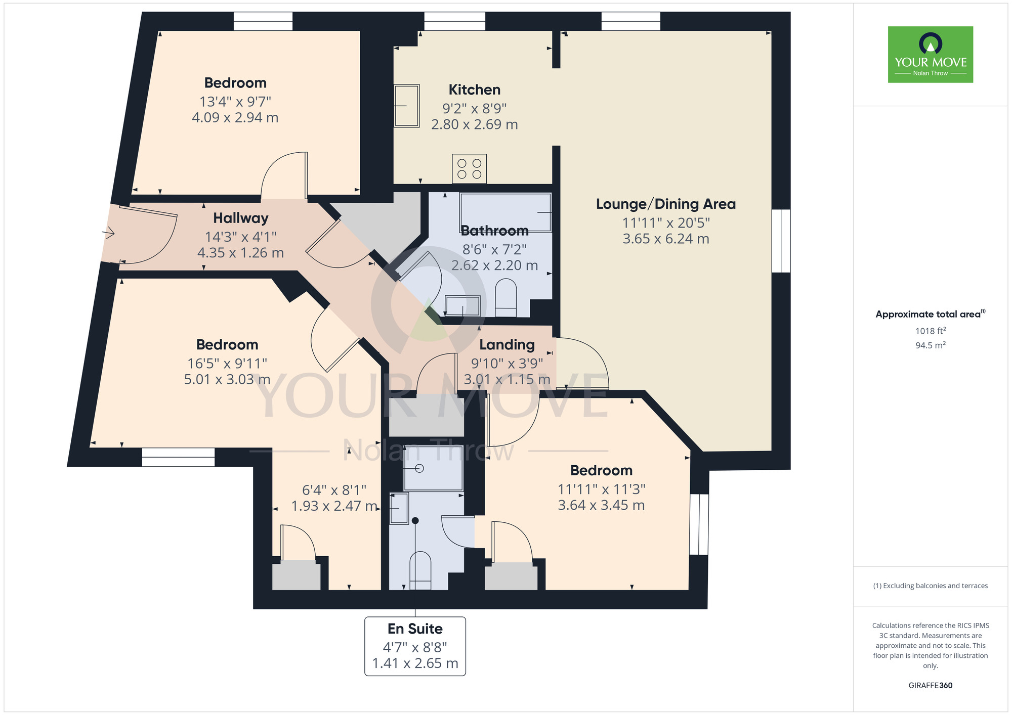 Floorplan of 3 bedroom  Flat for sale, Black Cat Drive, Upton, Northamptonshire, NN5