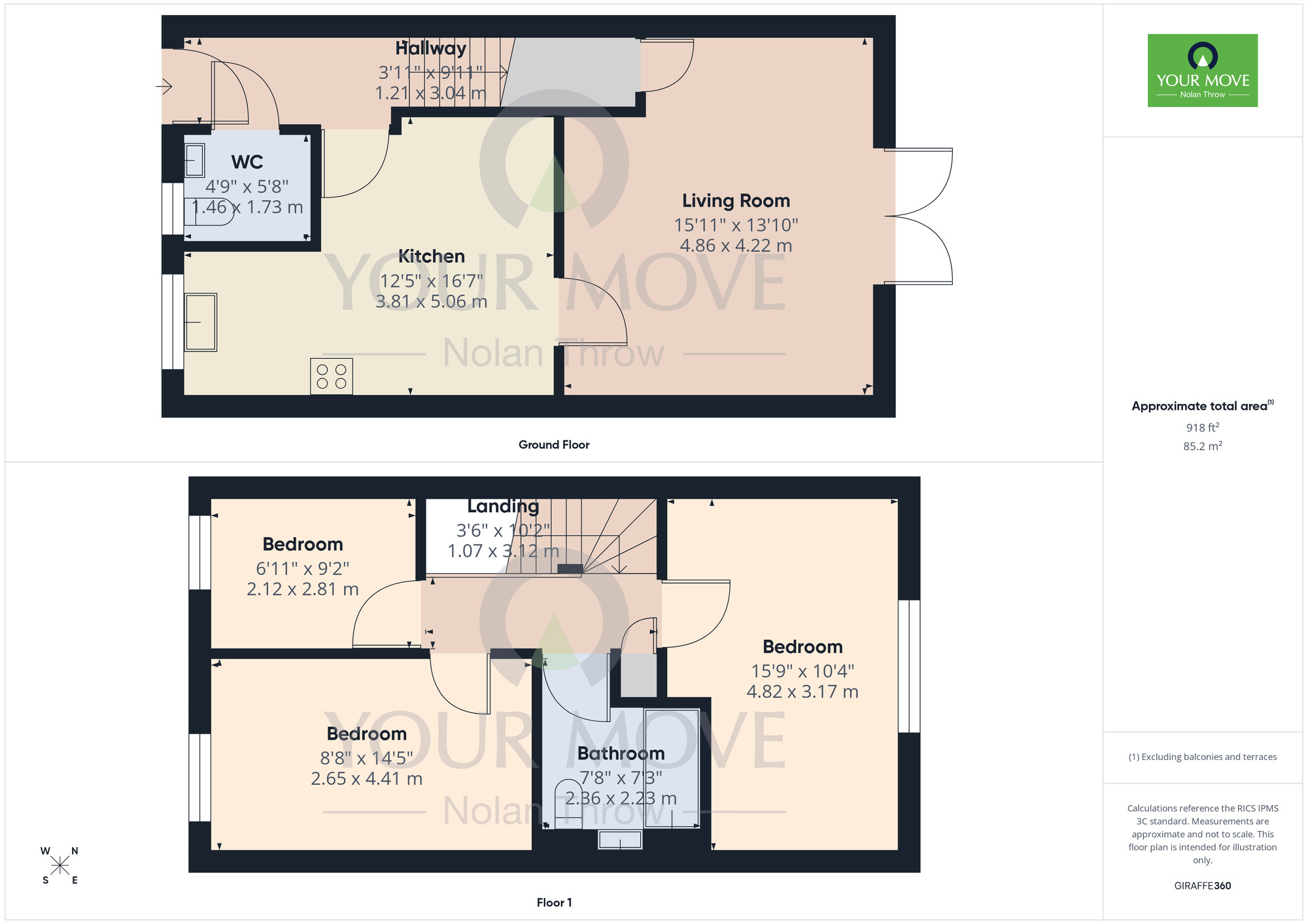 Floorplan of 3 bedroom Mid Terrace House for sale, Saxon Lane, Northampton, West Northamptonshire, NN5