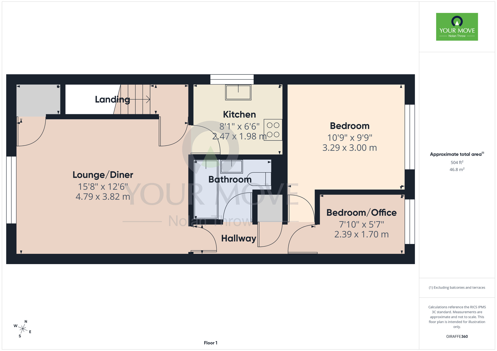 Floorplan of 2 bedroom Flat to rent, Obelisk Rise, Kingsthorpe, Northampton, NN2