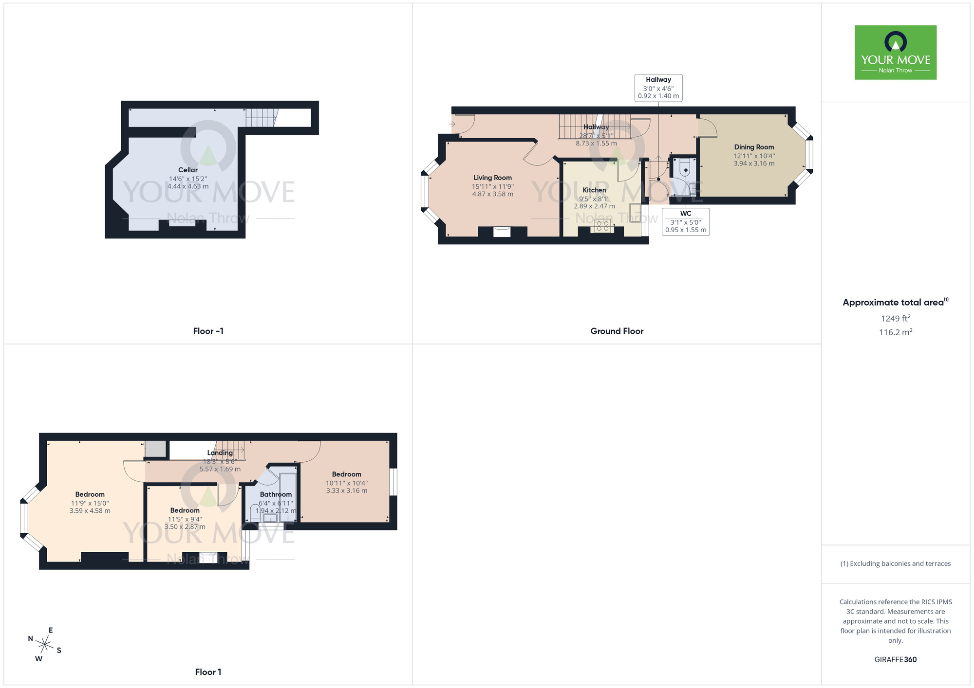Floorplan of 3 bedroom Mid Terrace House for sale, Balmoral Road, Northampton, Northamptonshire, NN2