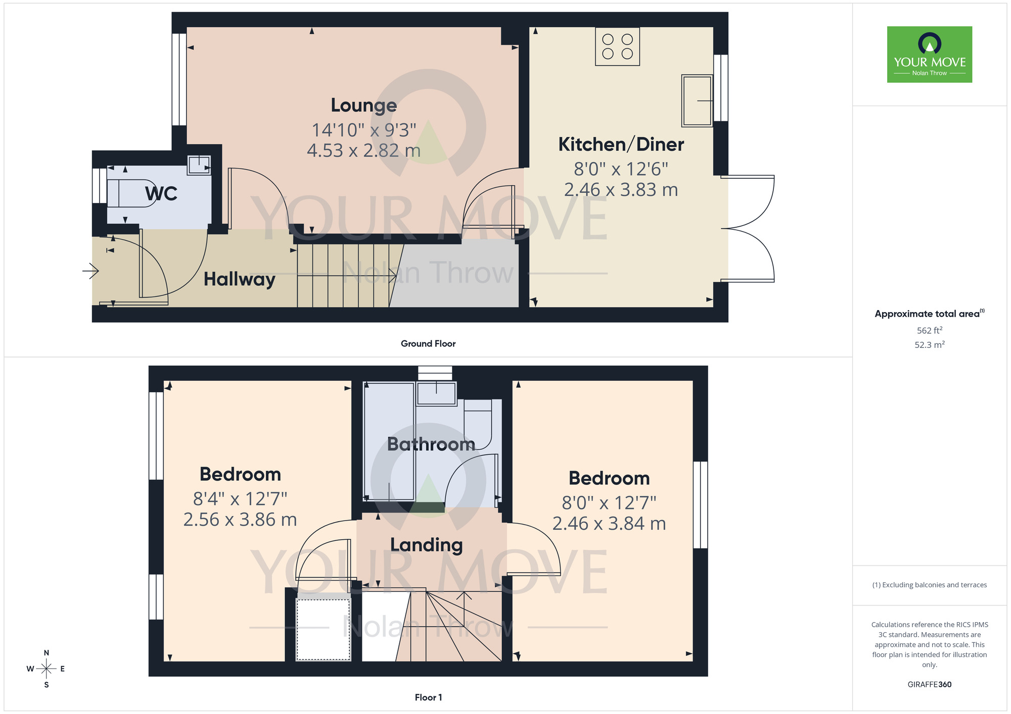 Floorplan of 2 bedroom End Terrace House to rent, Hickson Avenue, Kingsthorpe, Northampton, NN2
