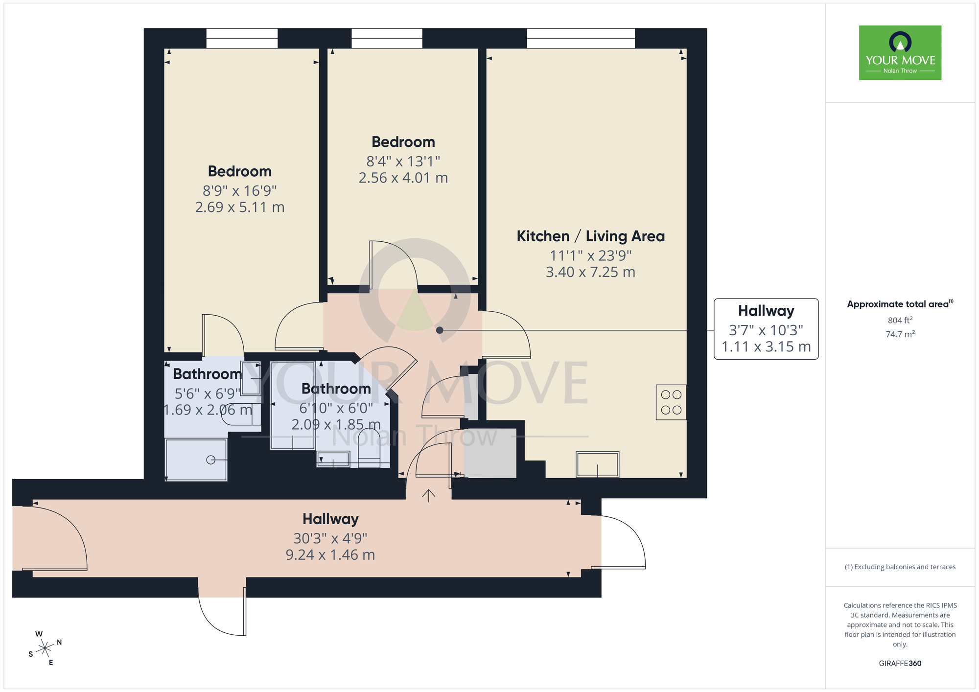 Floorplan of 2 bedroom Flat to rent, Broad Street, Northampton, Northamptonshire, NN1