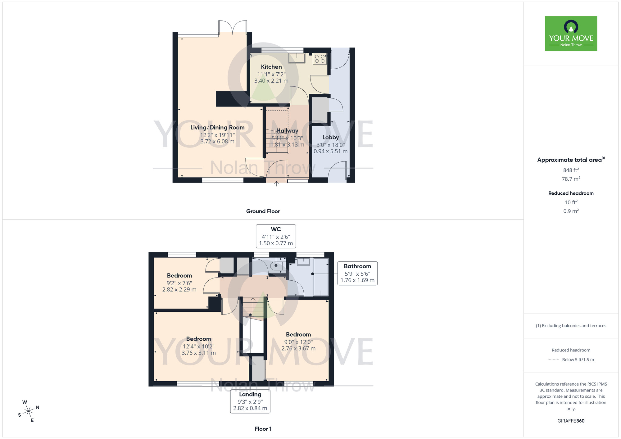 Floorplan of 3 bedroom Mid Terrace House to rent, Calder Green, Northampton, Northamptonshire, NN5