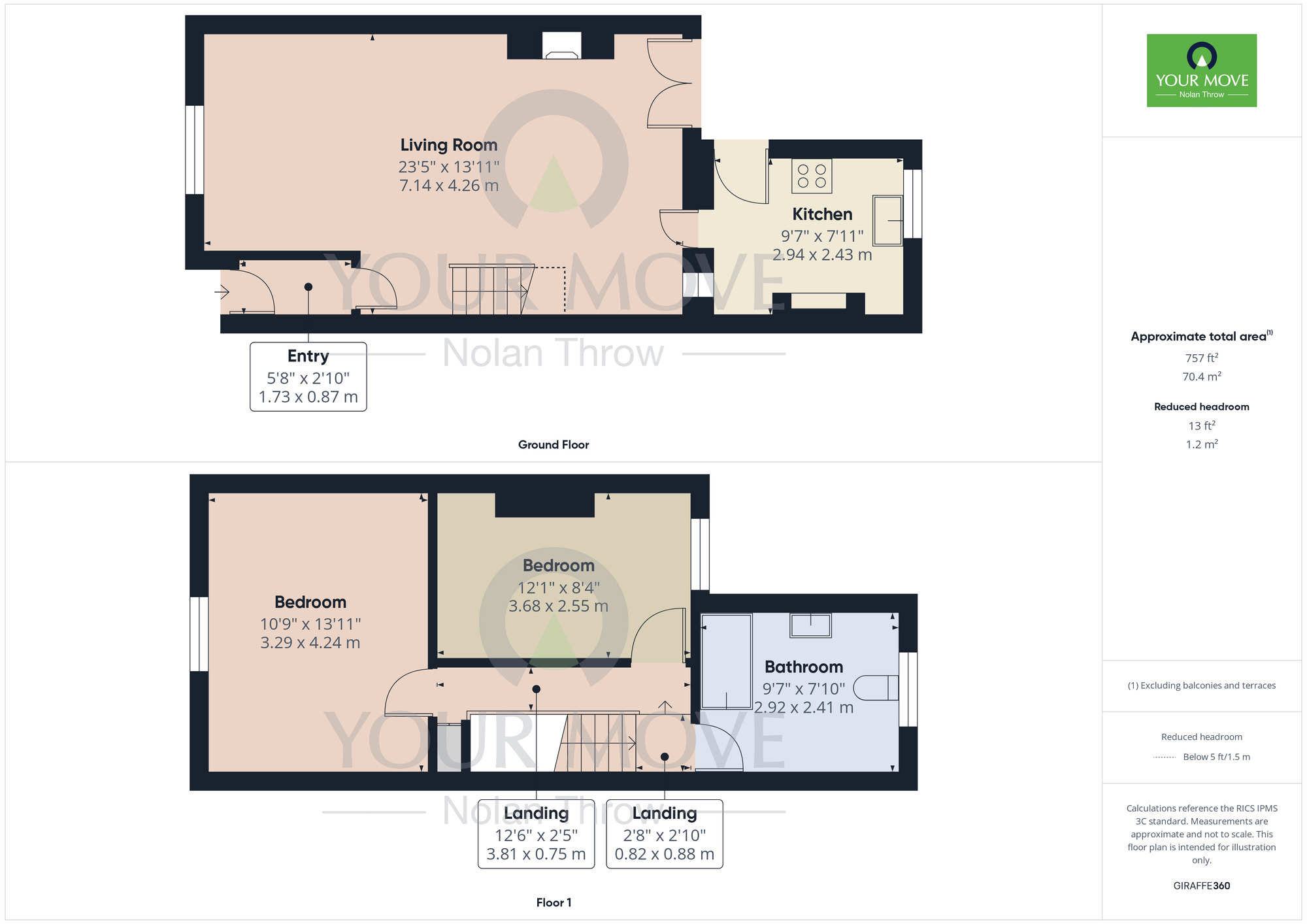 Floorplan of 2 bedroom Mid Terrace House for sale, High Street, Kingsthorpe, Northamptonshire, NN2
