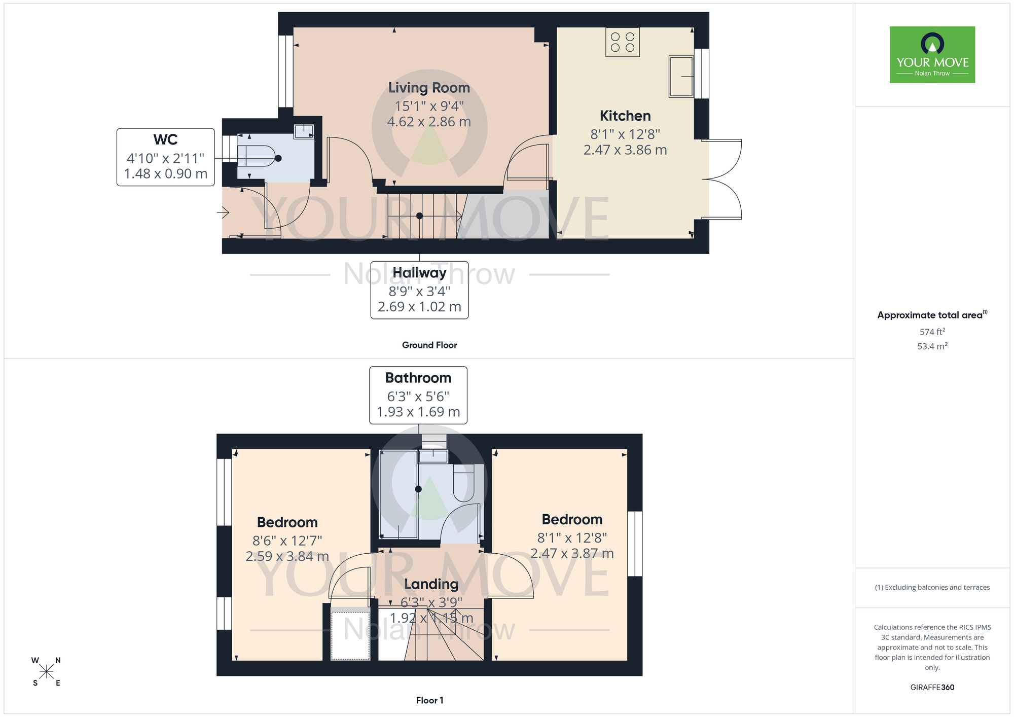 Floorplan of 2 bedroom Semi Detached House for sale, Graduate Close, Kingsthorpe, Northamptonshire, NN2