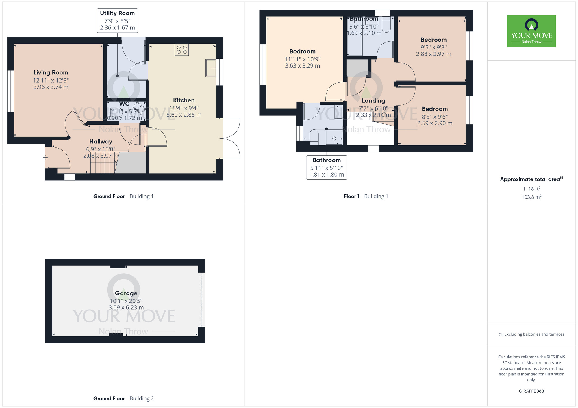 Floorplan of 3 bedroom Detached House for sale, Henard Close, Northampton, Northamptonshire, NN2