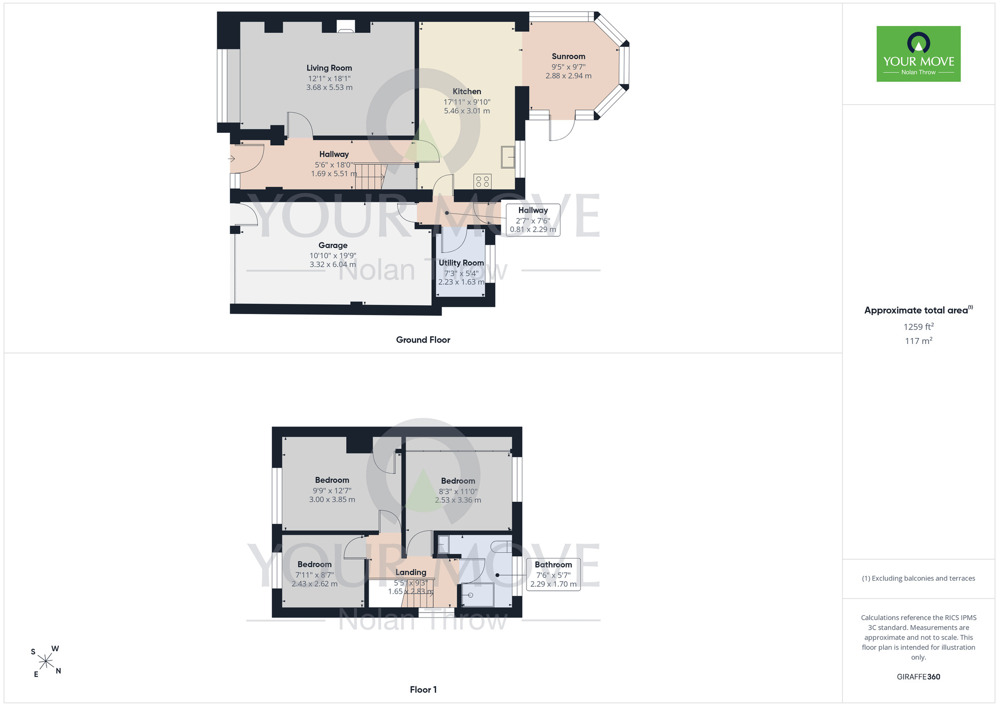 Floorplan of 3 bedroom Semi Detached House for sale, Bradden Close, Kingsthorpe, Northampton, Northamptonshire, NN2