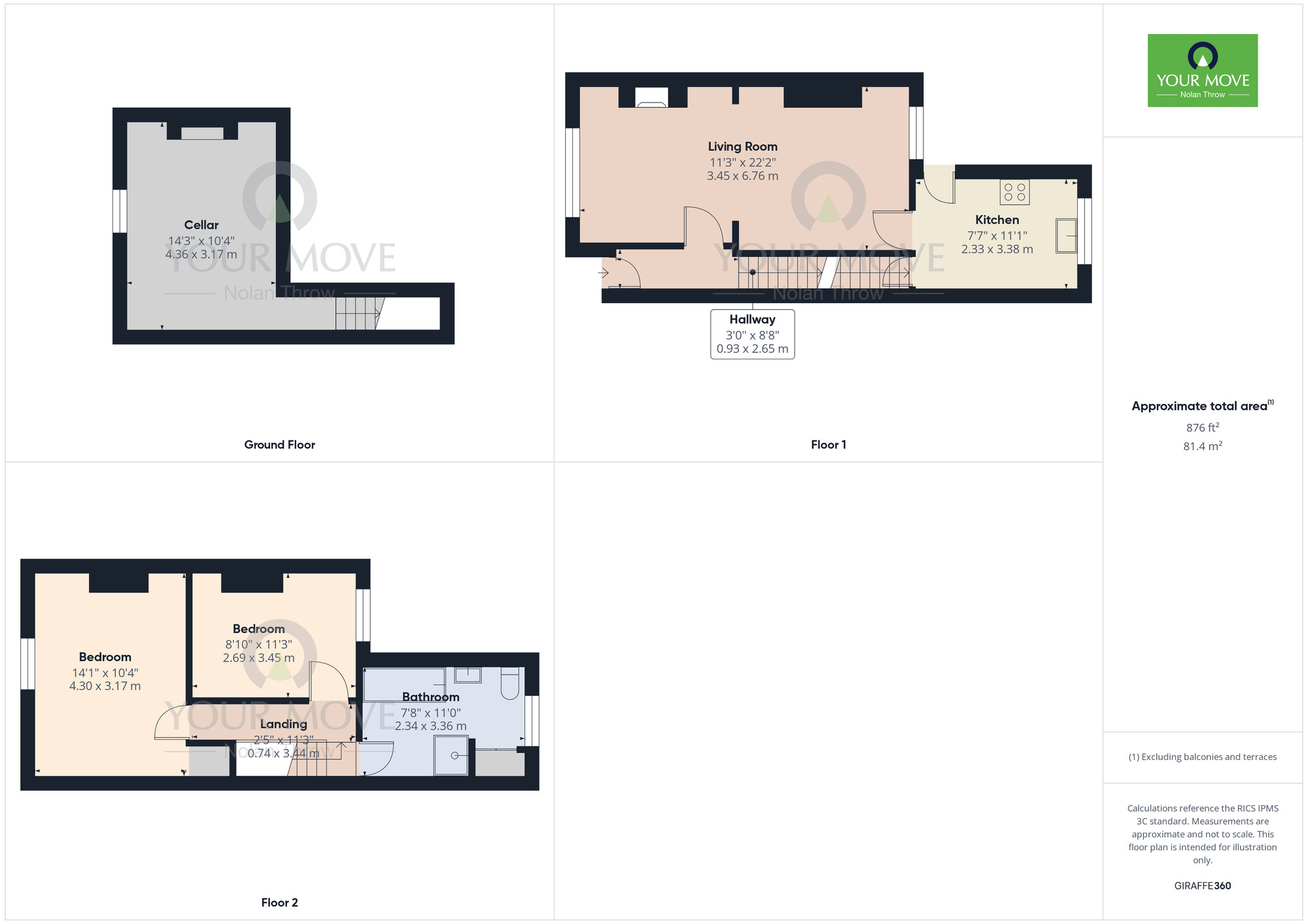Floorplan of 2 bedroom Mid Terrace House to rent, Stanhope Road, Northampton, Northamptonshire, NN2