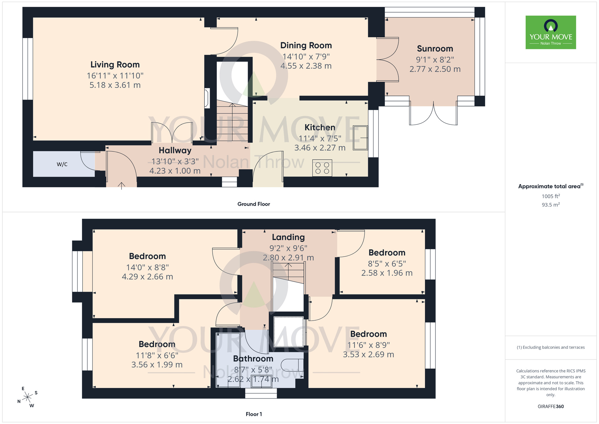 Floorplan of 4 bedroom Detached House to rent, Aquitaine Close, Duston, Northamptonshire, NN5