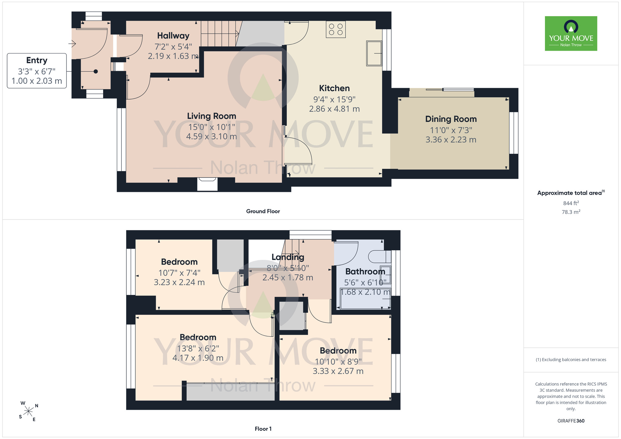 Floorplan of 3 bedroom End Terrace House for sale, Obelisk Rise, Northampton, Northamptonshire, NN2