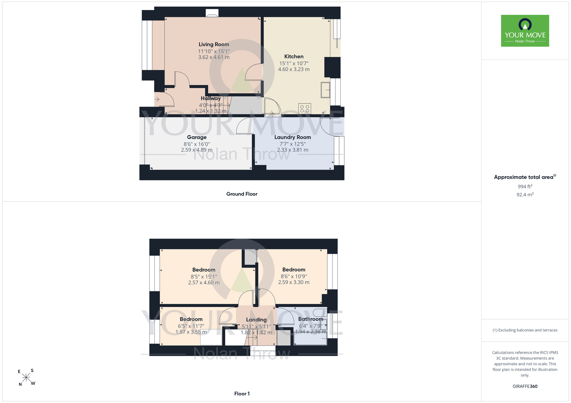 Floorplan of 3 bedroom Semi Detached House for sale, Obelisk Rise, Northampton, Northamptonshire, NN2