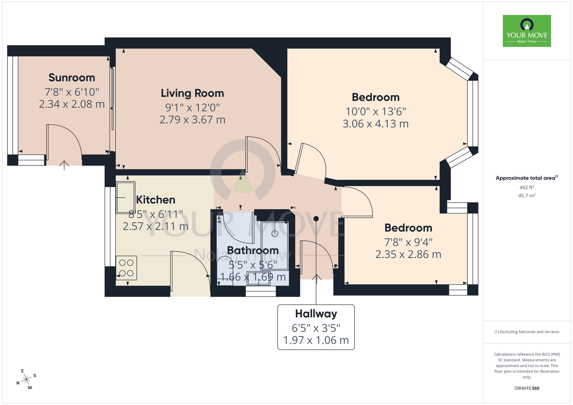 Floorplan of 2 bedroom Semi Detached Bungalow for sale, Kingsley Road, Northampton, Northamptonshire, NN2