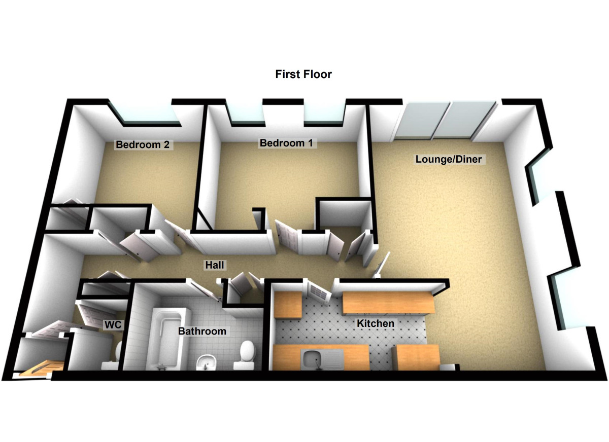 Floorplan of 2 bedroom Flat to rent, St. Keyna Court Temple Street, Keynsham, Bristol, BS31
