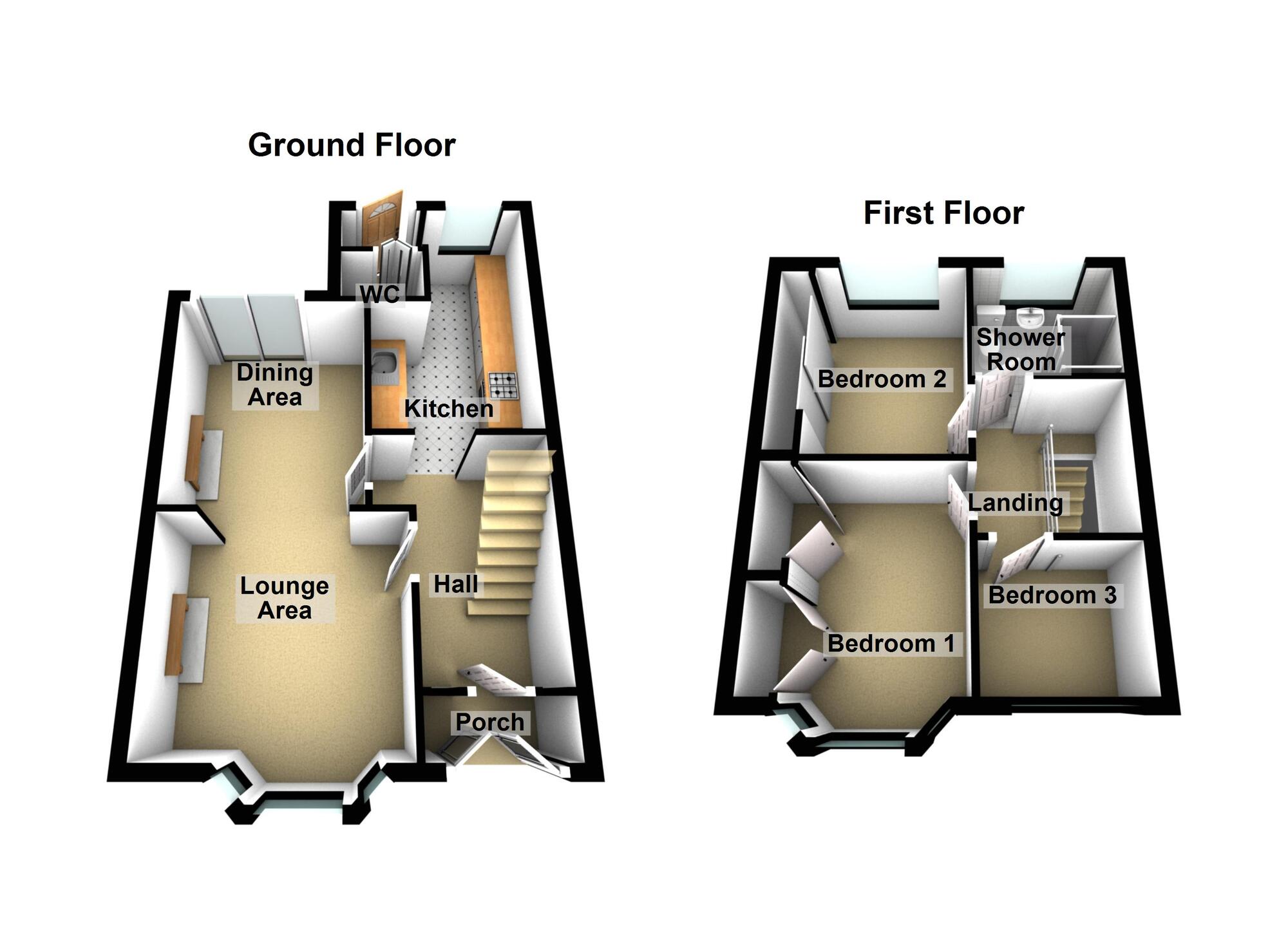 Floorplan of 3 bedroom Mid Terrace House to rent, Fanshawe Road, Hengrove, Bristol, BS14