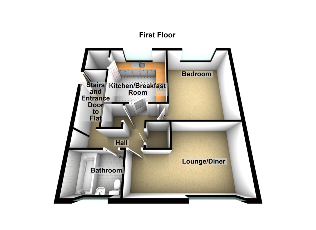 Floorplan of 1 bedroom Flat to rent, St. Clements Road, Keynsham, Bristol, BS31