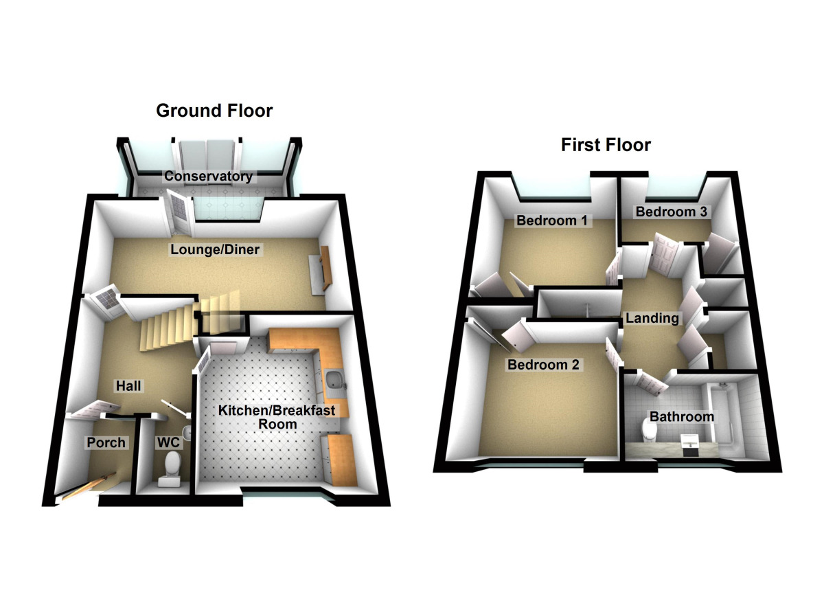 Floorplan of 3 bedroom Mid Terrace House to rent, Walden Road, Keynsham, Bristol, BS31