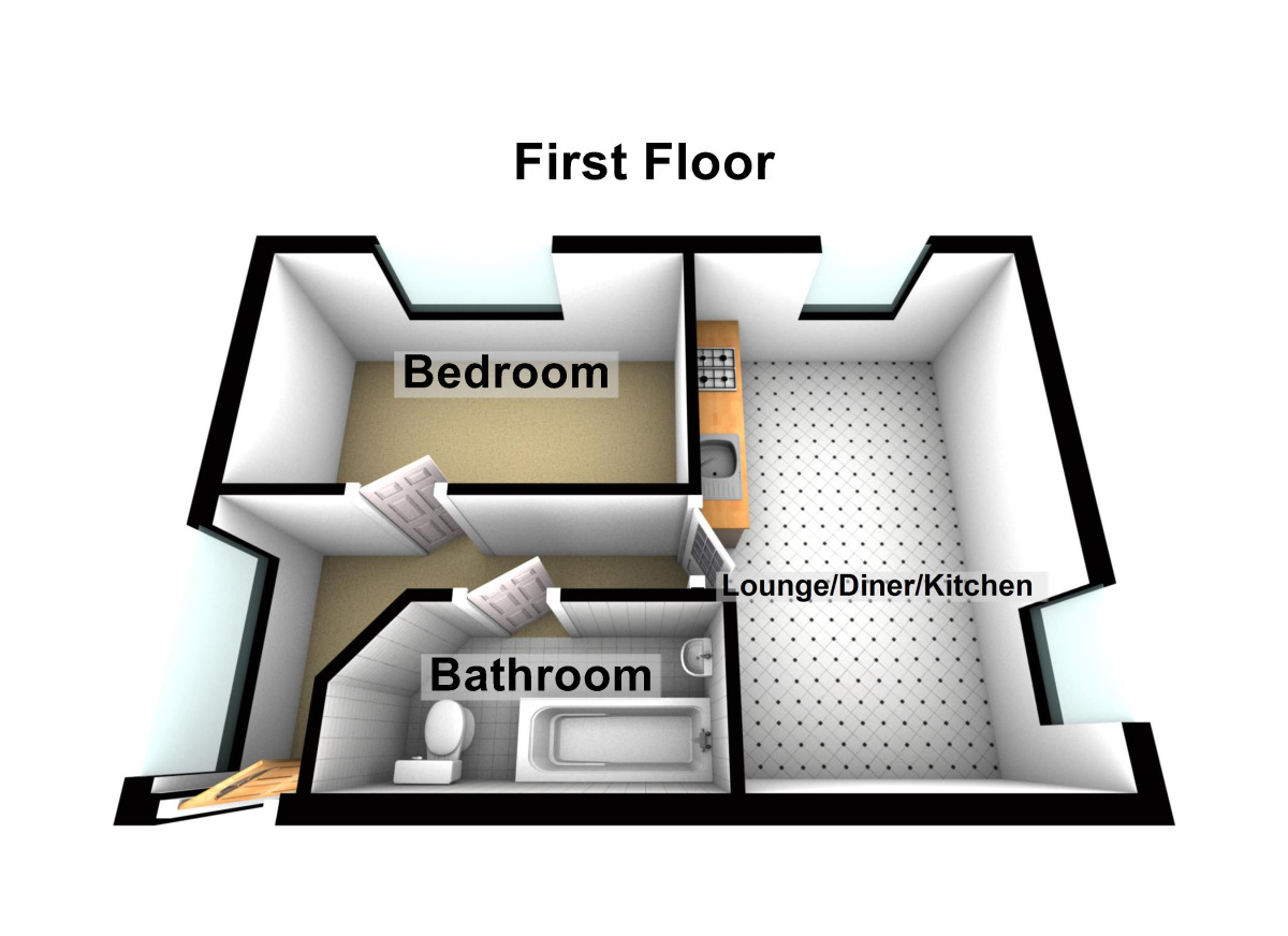 Floorplan of 1 bedroom Flat to rent, Carpenters Lane, Keynsham, Bristol, BS31